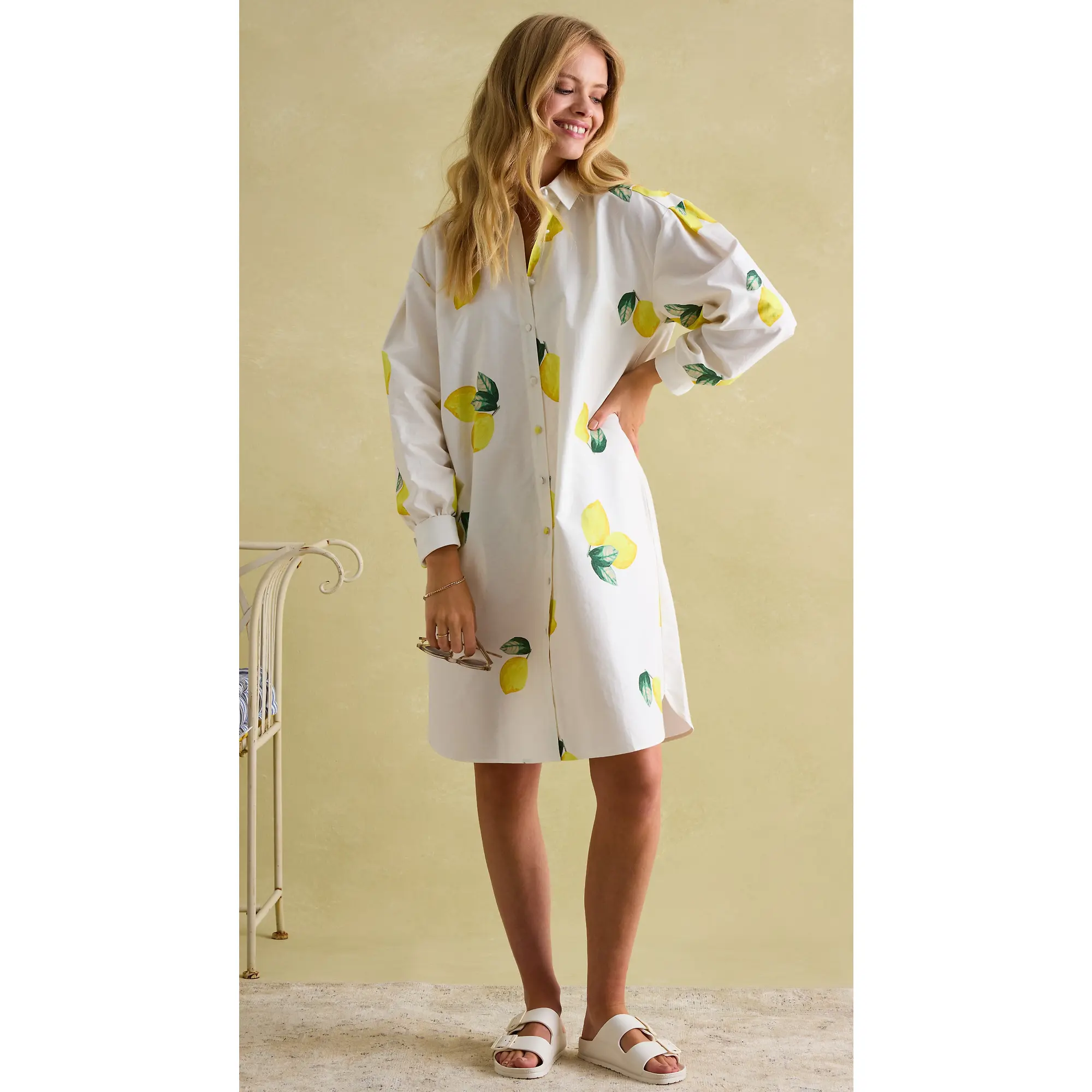 Product image 2 of 10 of Joules Women's Phoebe Shirt Dress - White Lemon