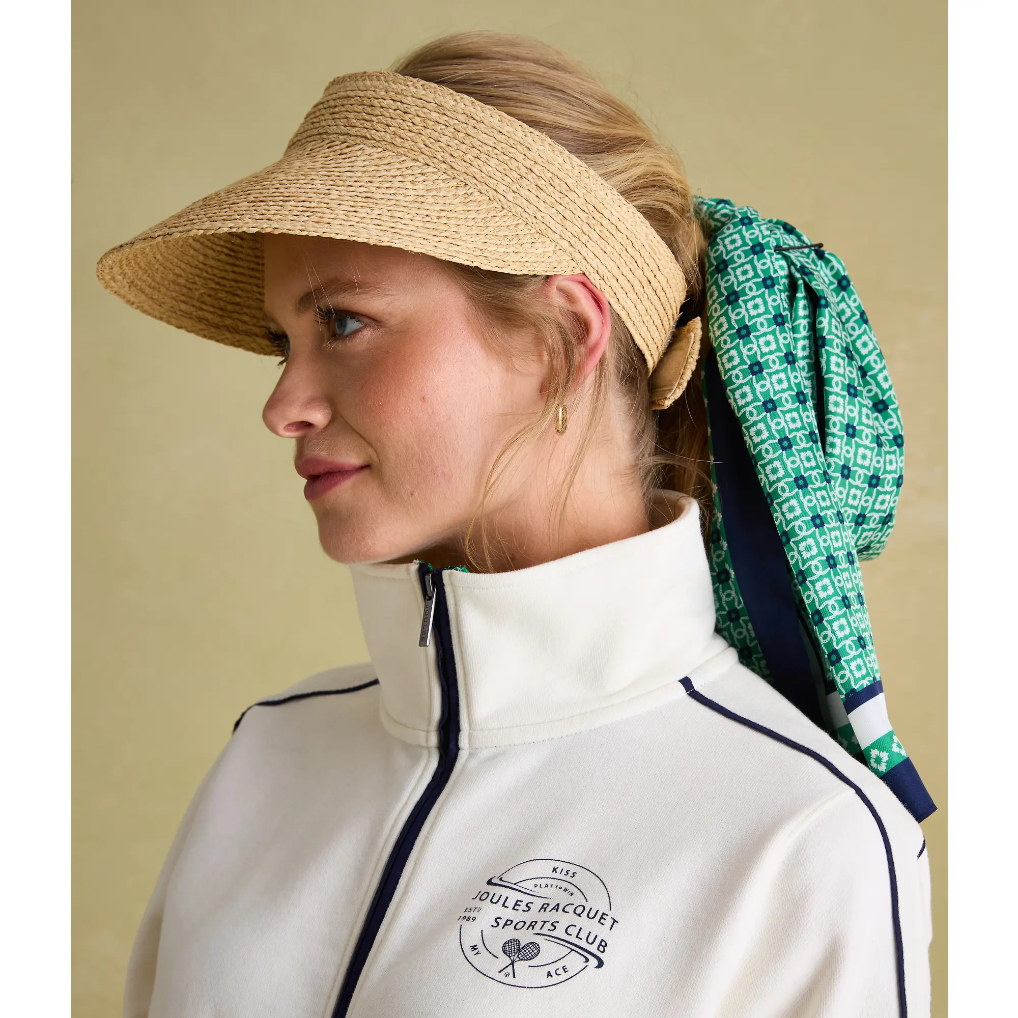 Product image 4 of 8 of Joules Women's Sunray Packable Adjustable Raffia Visor - Neutral