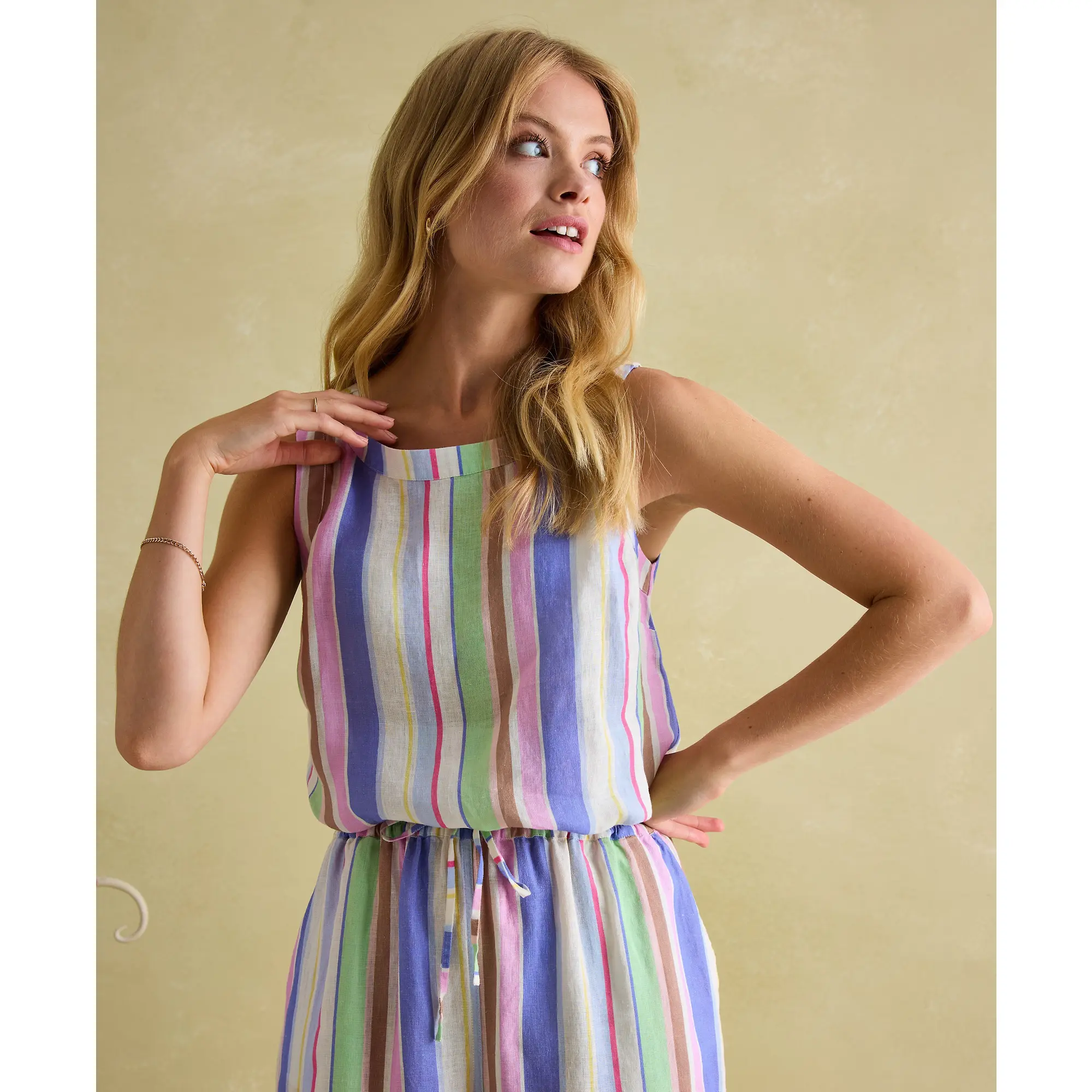 Product image 5 of 12 of Joules Women's Linen Trousers - Multi Stripe