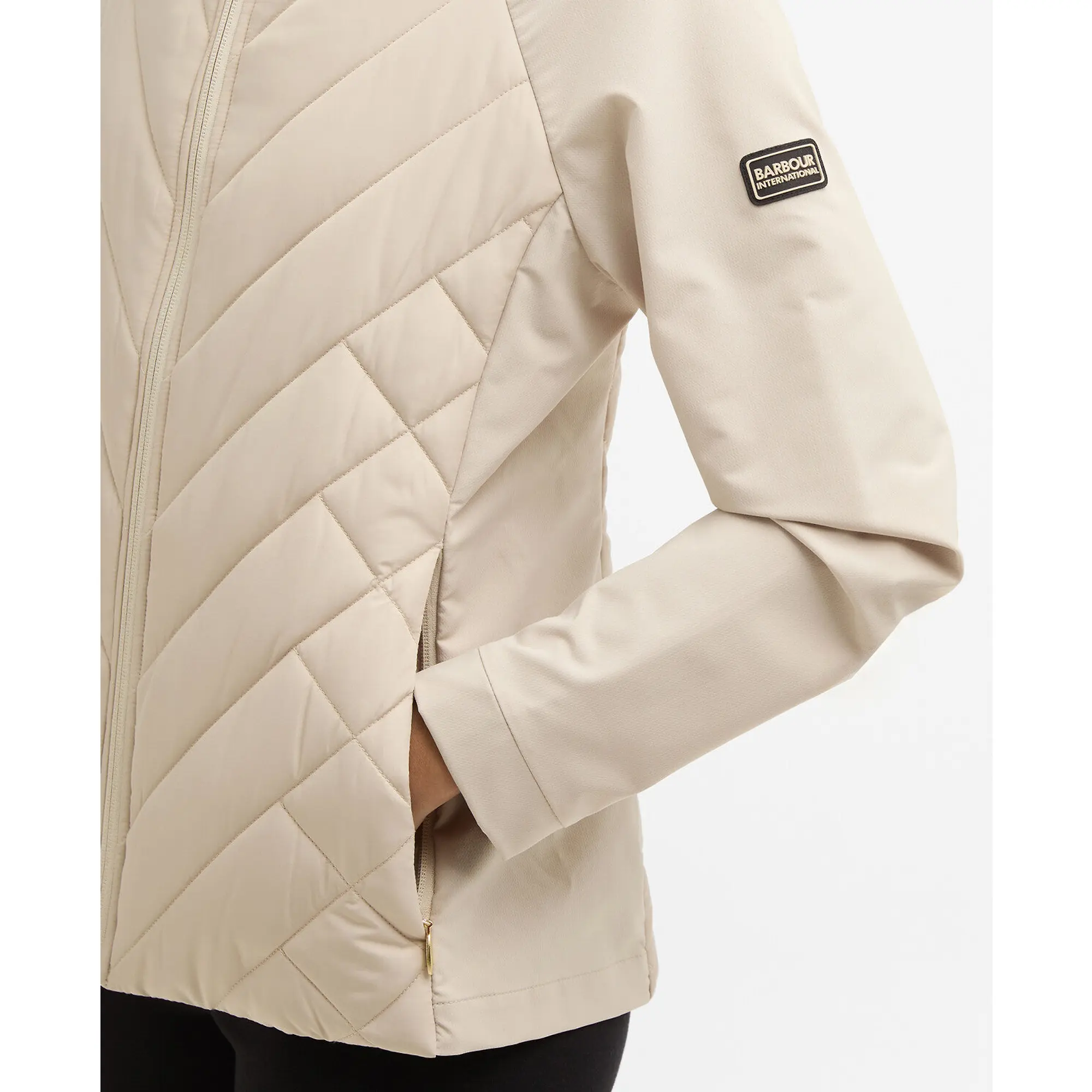 Product image 6 of 7 of Barbour International Women's Dakota Quilted Sweat Jacket - Cement