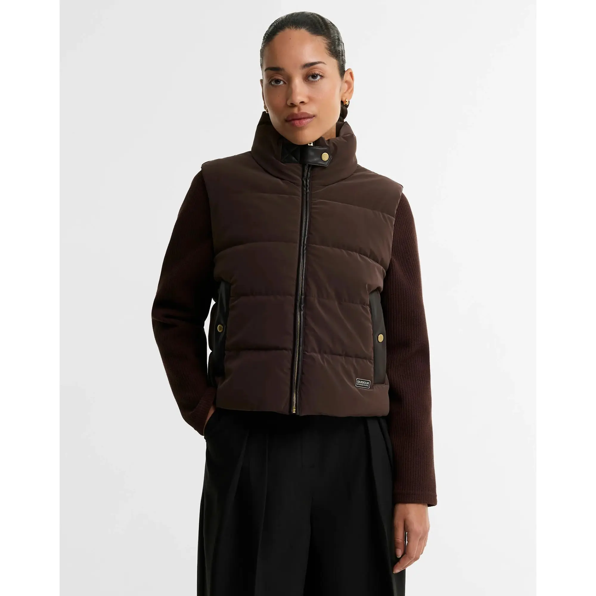Product image 2 of 7 of Barbour International Women's Balaton Faux-Velvet Quilted Sweatshirt - Truffle