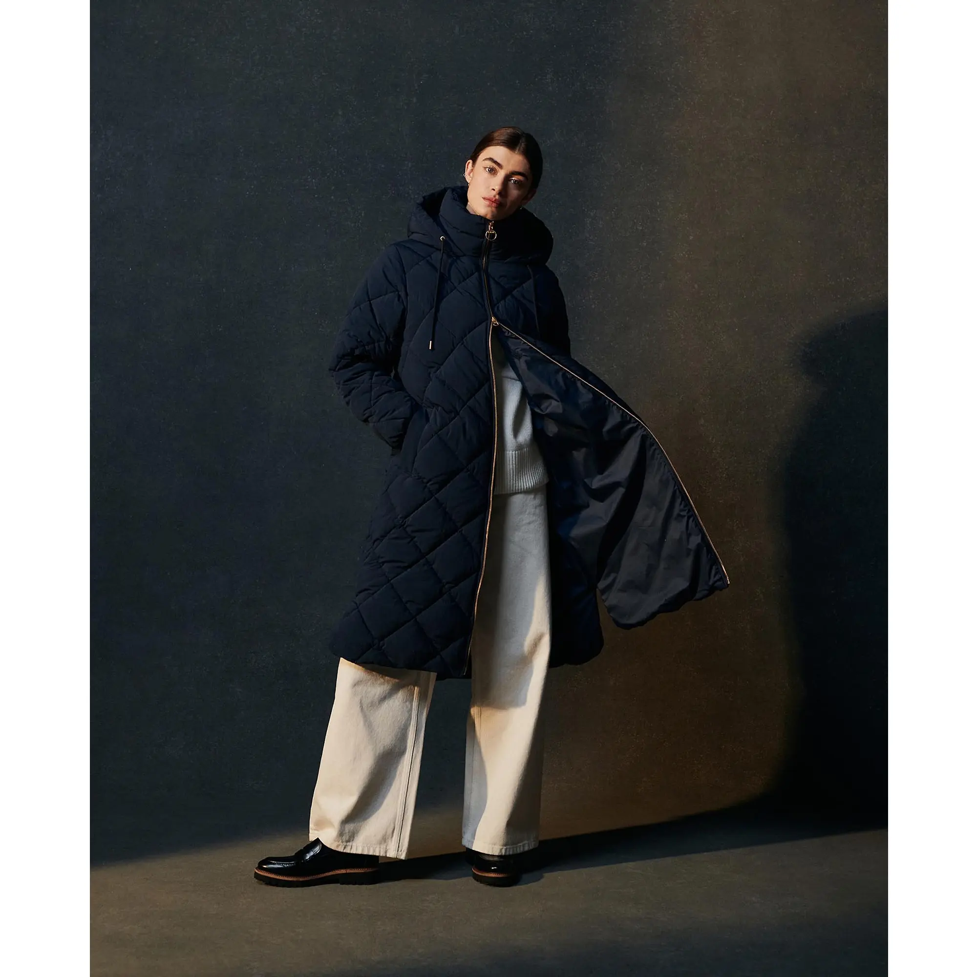 Product image 11 of 11 of Barbour Women's Kirkton Longline Puffer Jacket - Navy/Classic