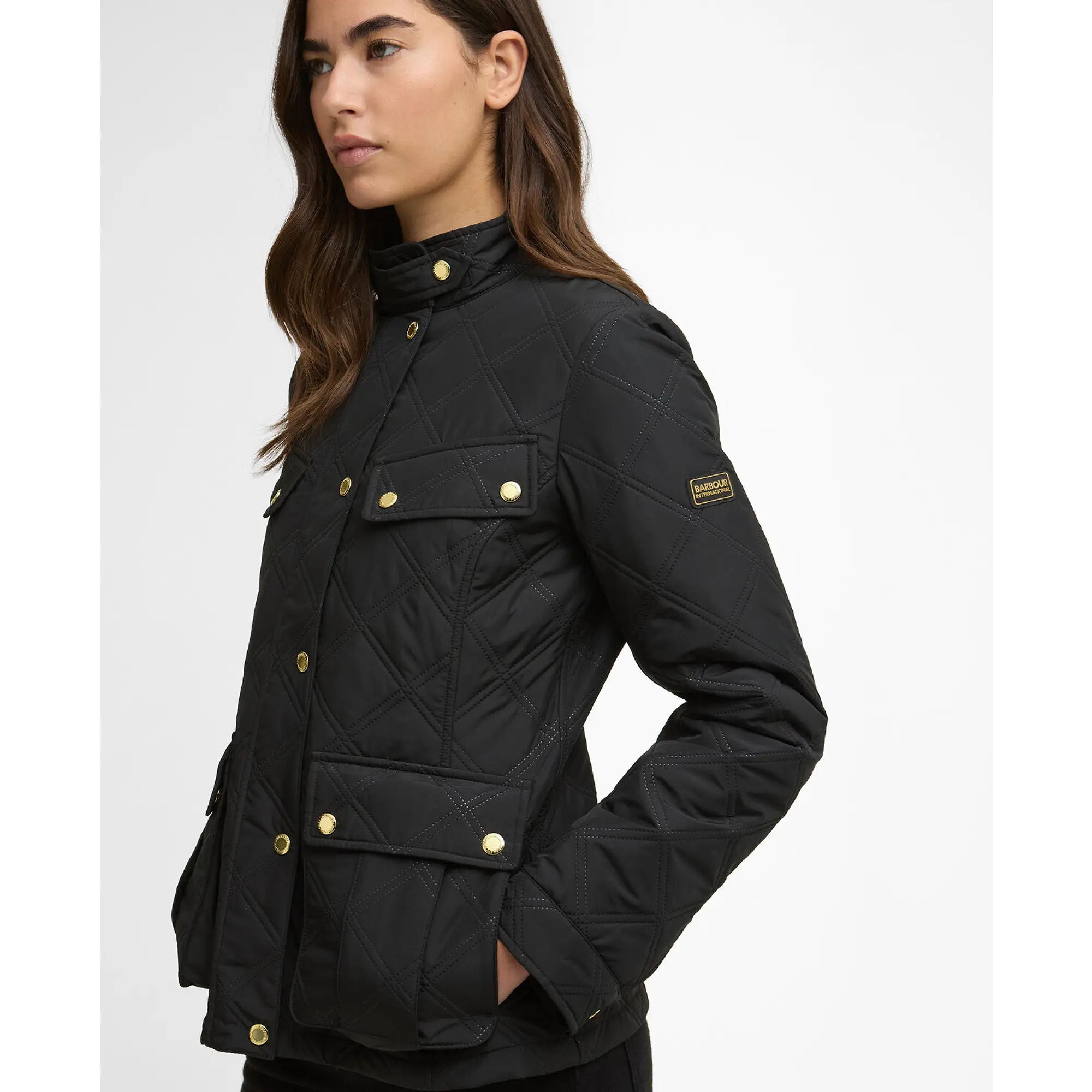 Product image 6 of 6 of Barbour International Women's Halsey Quilted Jacket - Black/Black