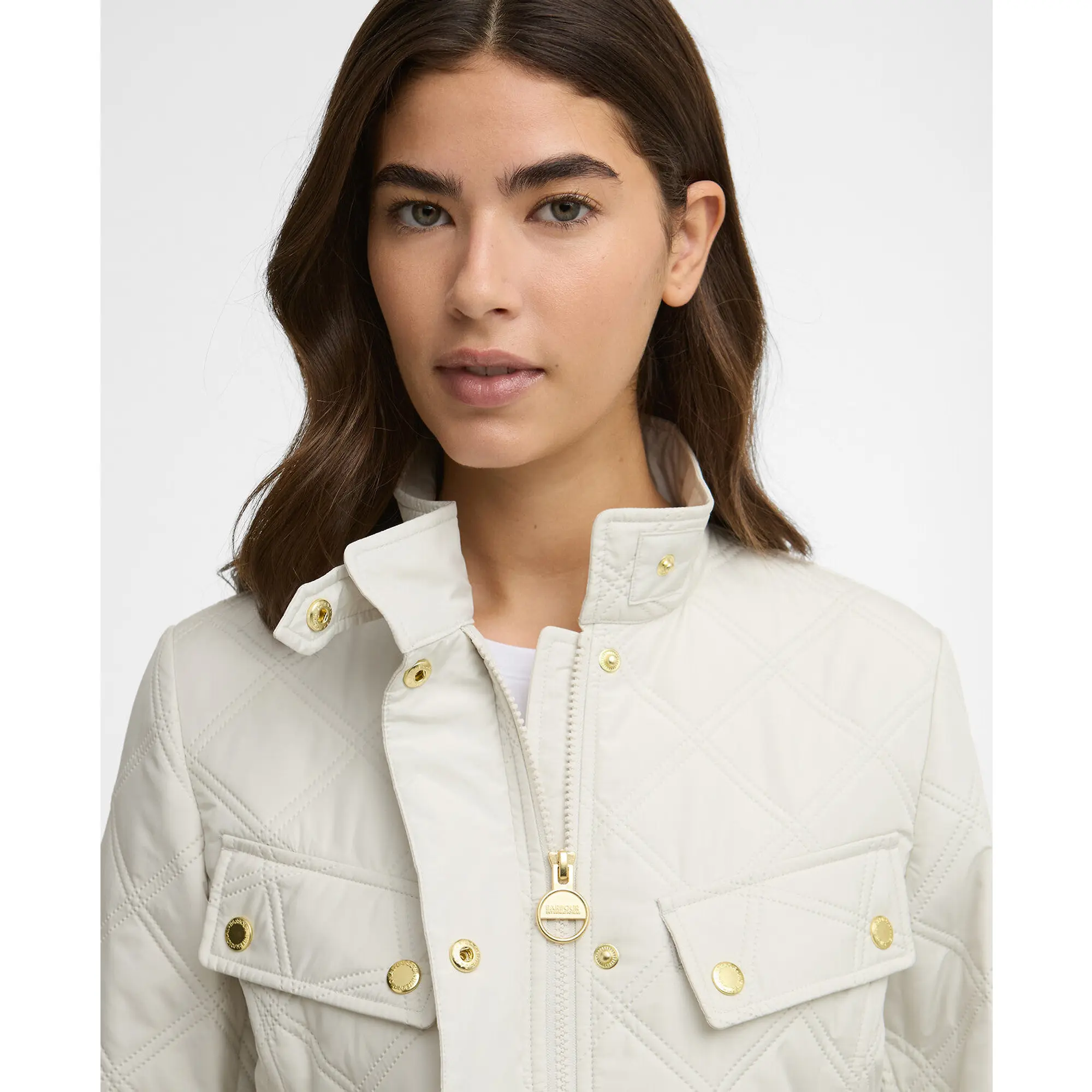 Product image 5 of 6 of Barbour International Women's Halsey Quilted Jacket - Silver Birch/Silver Birch