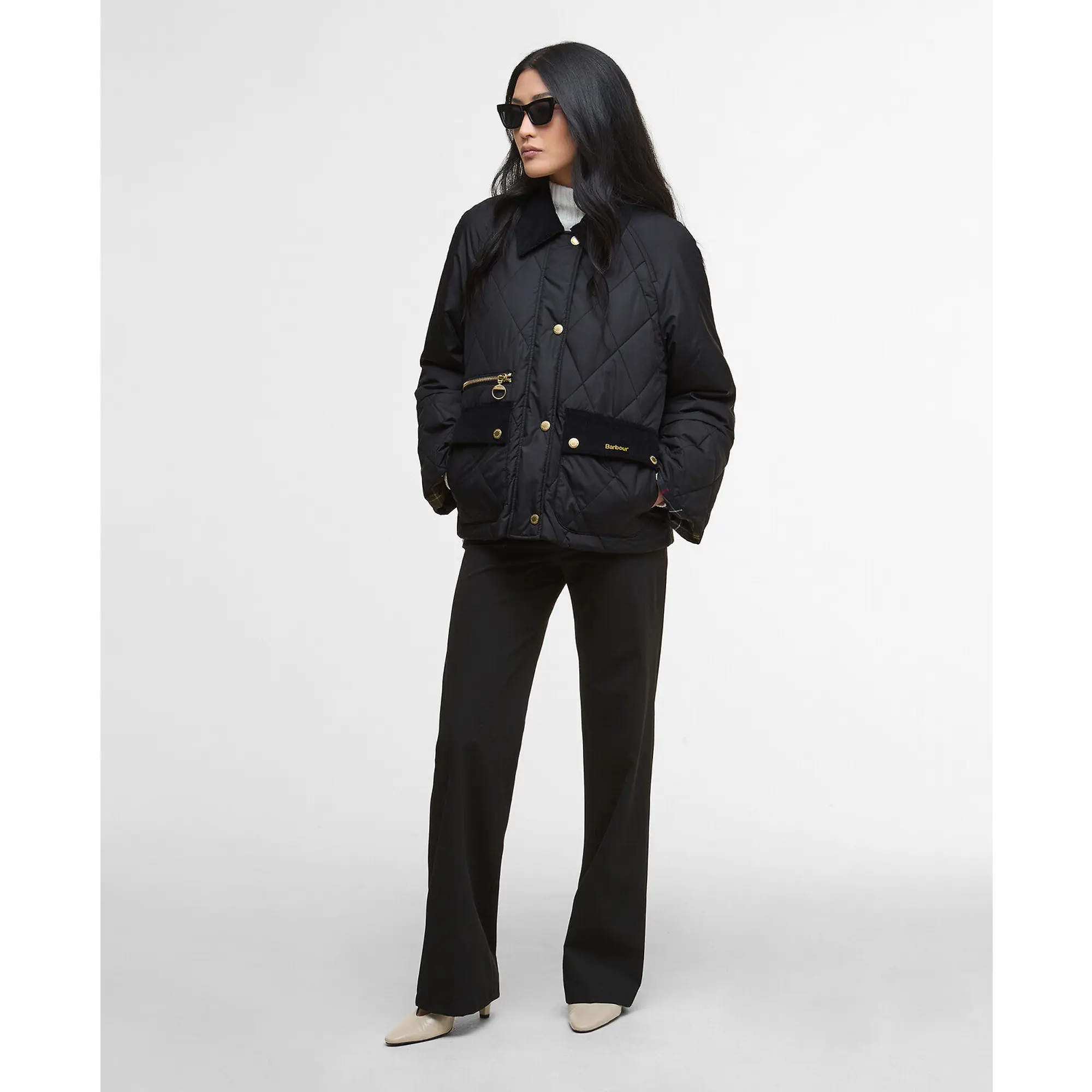 Product image 3 of 7 of Barbour Women's Martha Quilted Jacket - Black/Classic Tartan