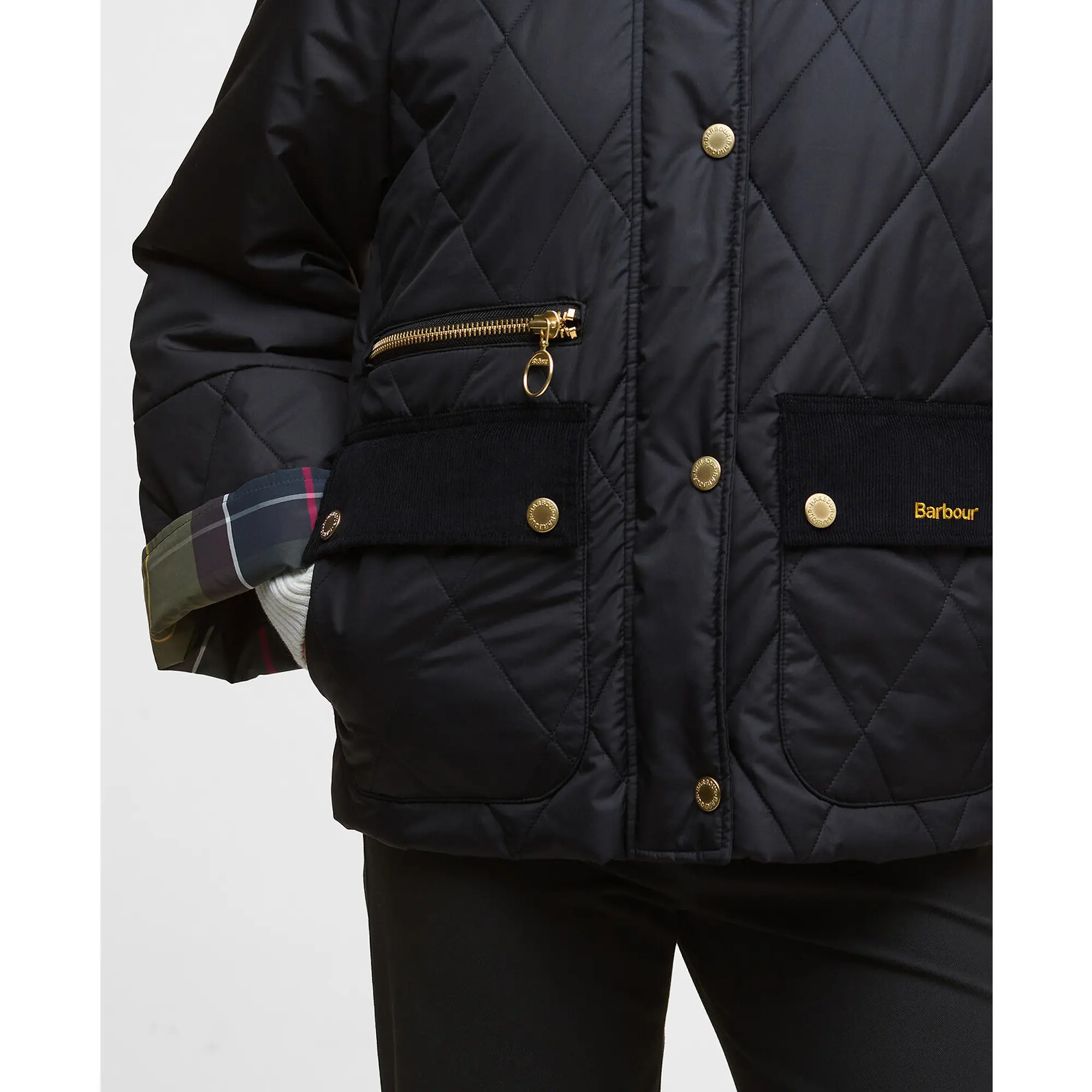 Product image 6 of 7 of Barbour Women's Martha Quilted Jacket - Black/Classic Tartan