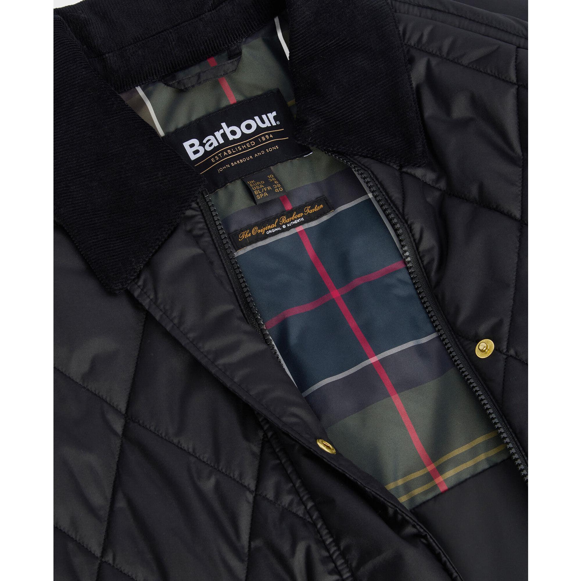 Barbour Women's Martha Quilted Jacket - Black/Classic Tartan