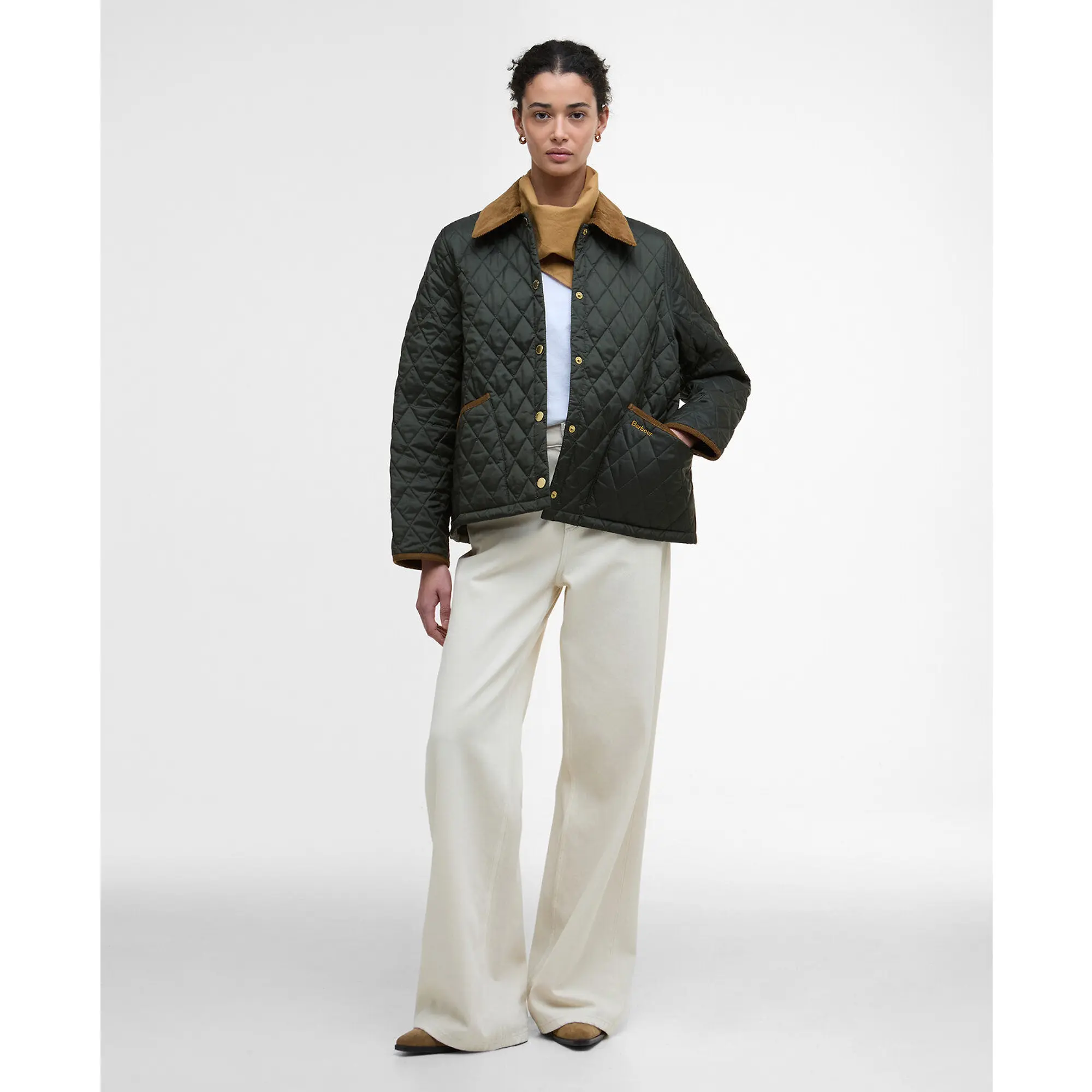 Product image 3 of 7 of Barbour Women's Icons Cropped Liddesdale Quilted Jacket - Sage/Ancient