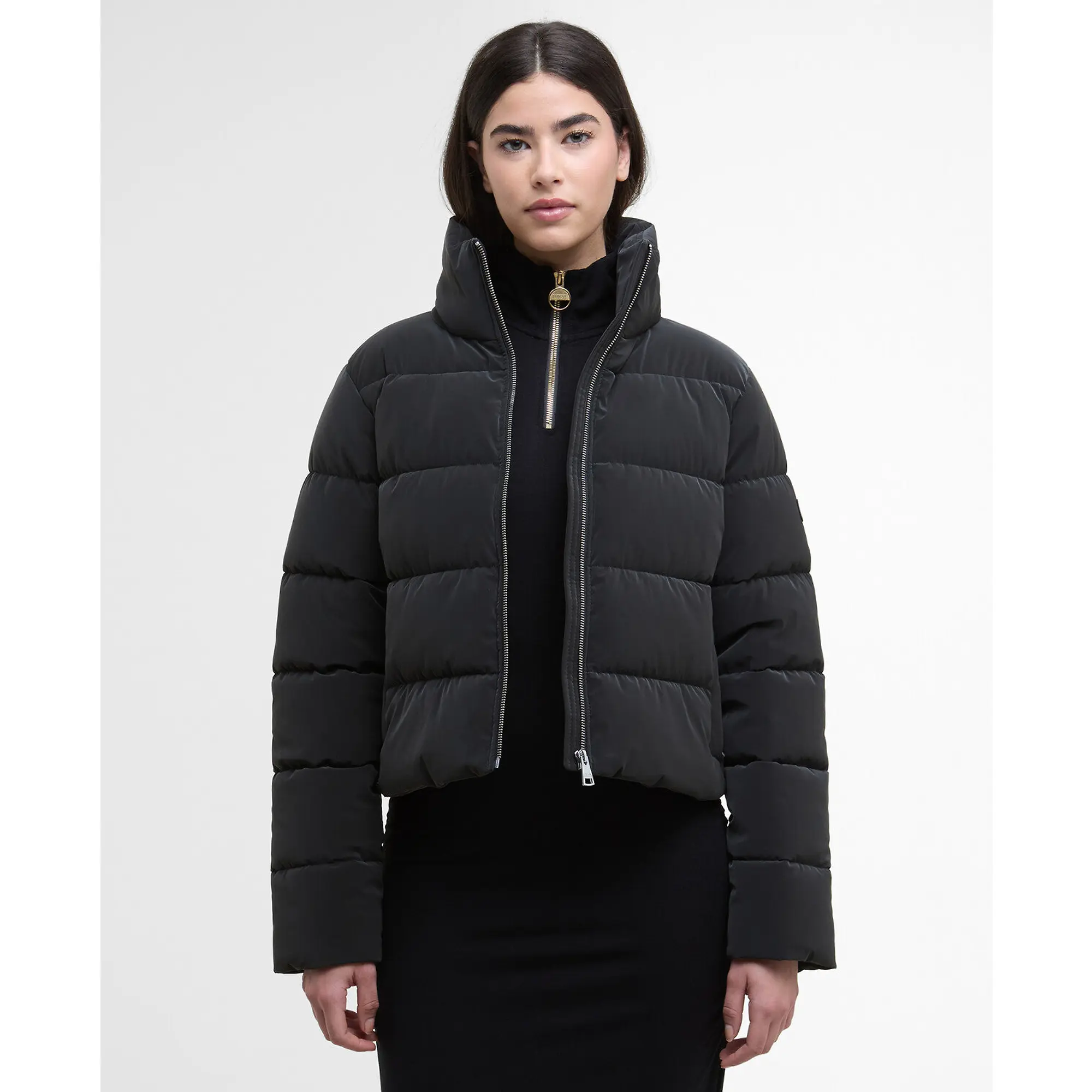 Product image 2 of 7 of Barbour International Women's Hudson Velvet Puffer Jacket - Black