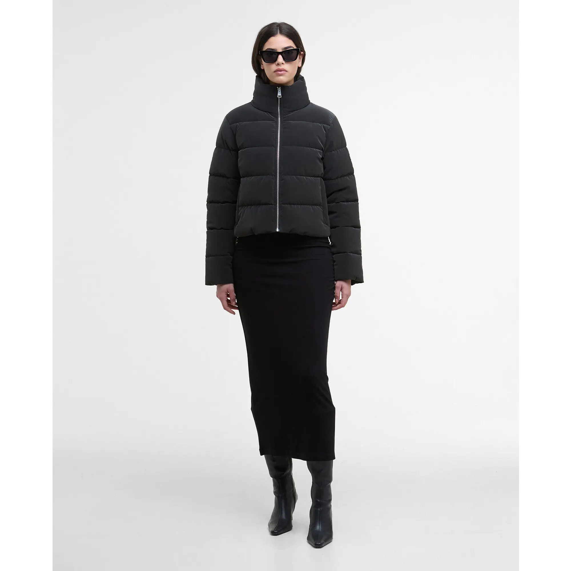 Product image 3 of 7 of Barbour International Women's Hudson Velvet Puffer Jacket - Black