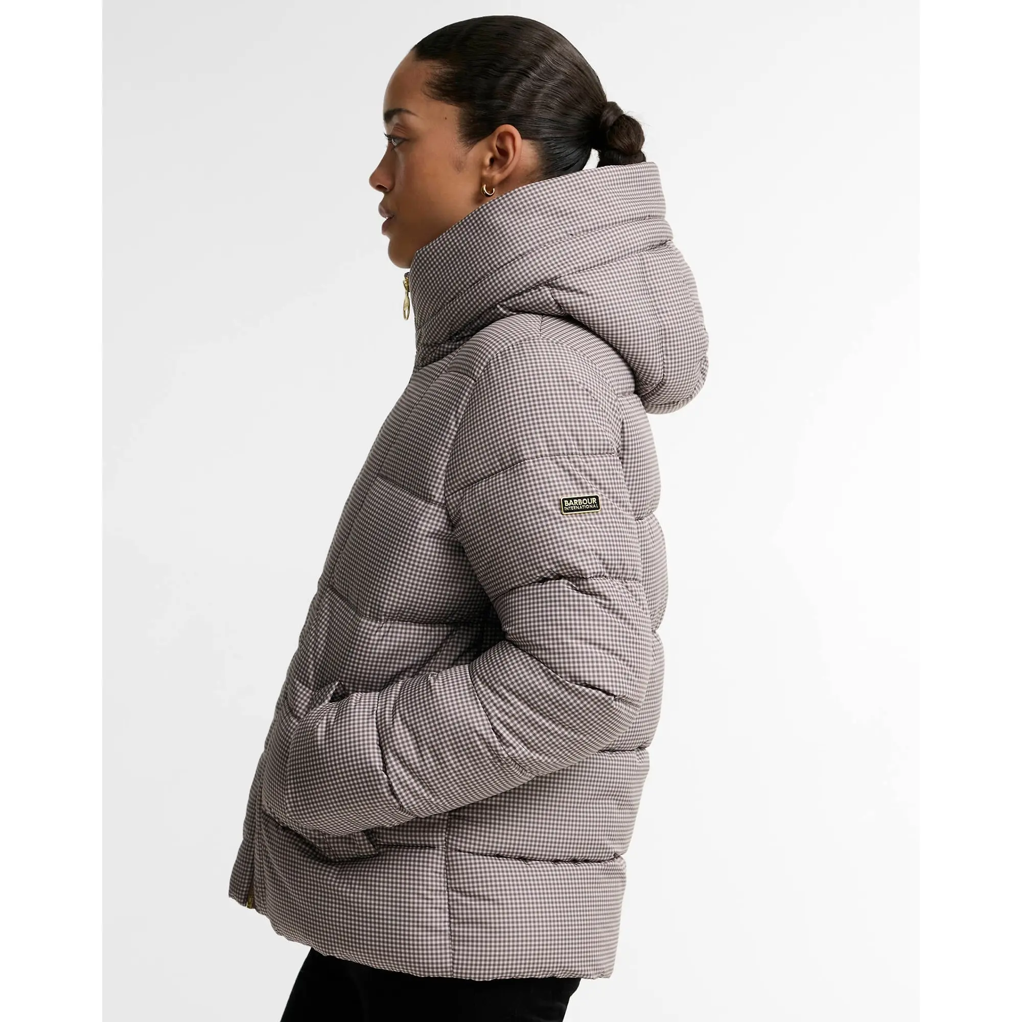 Product image 7 of 7 of Barbour International Women's Printed Brantley Puffer Jacket - Truffle Northumberland Check