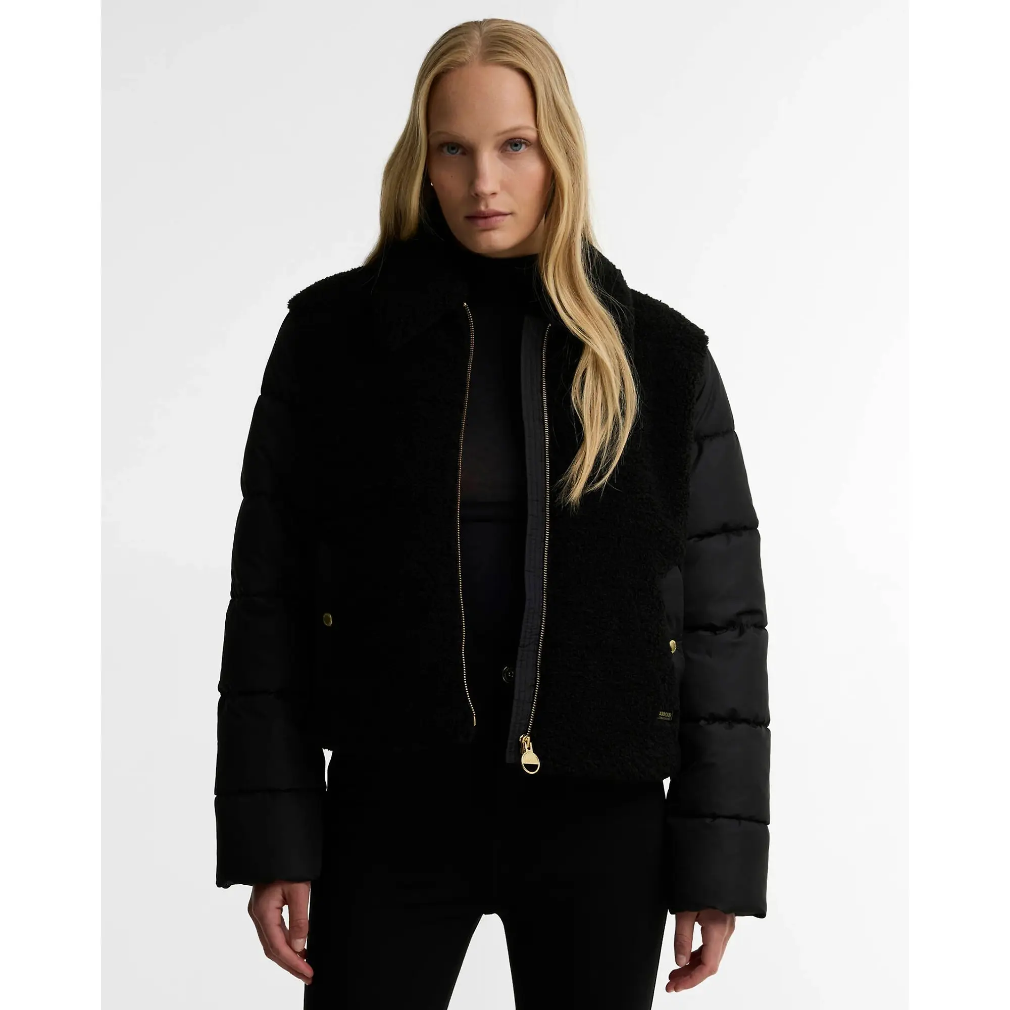 Product image 2 of 6 of Barbour International Women's Luna Fleece Quilted Jacket - Black