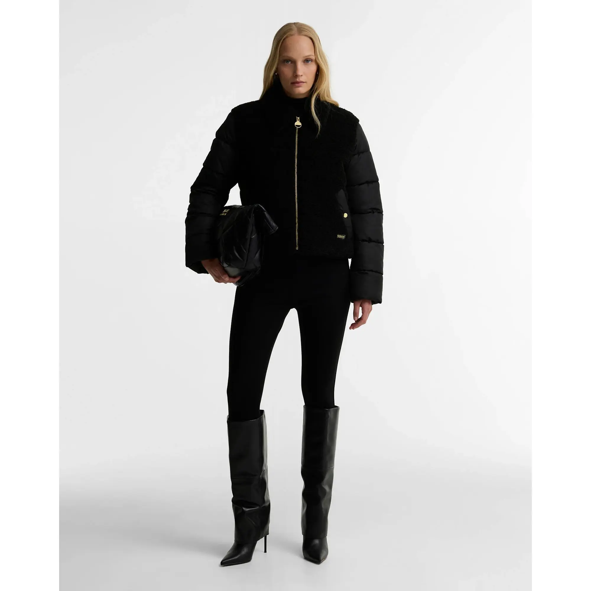 Product image 3 of 6 of Barbour International Women's Luna Fleece Quilted Jacket - Black