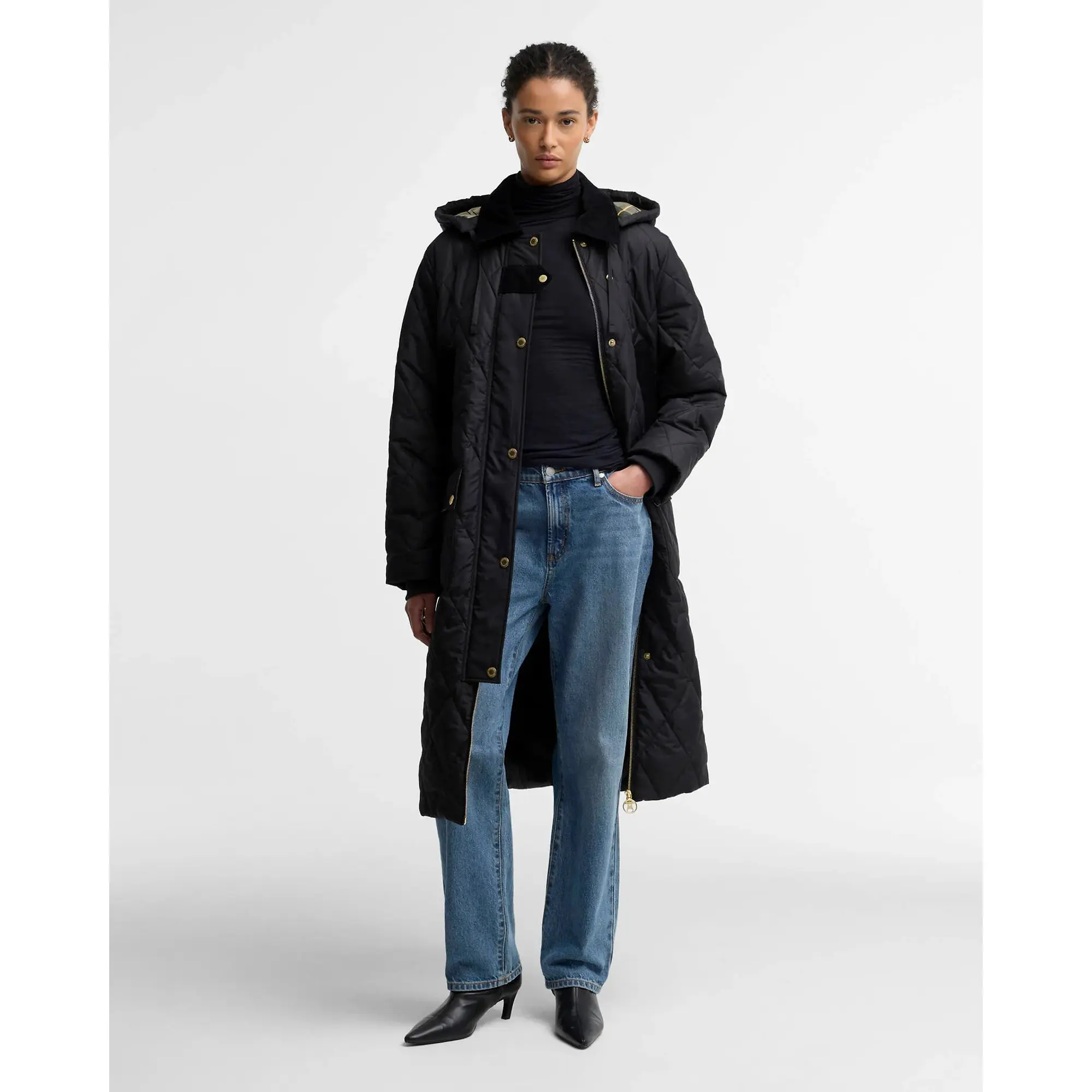 Product image 2 of 6 of Barbour Women's Rudson Quilted Jacket - Black / Ancient