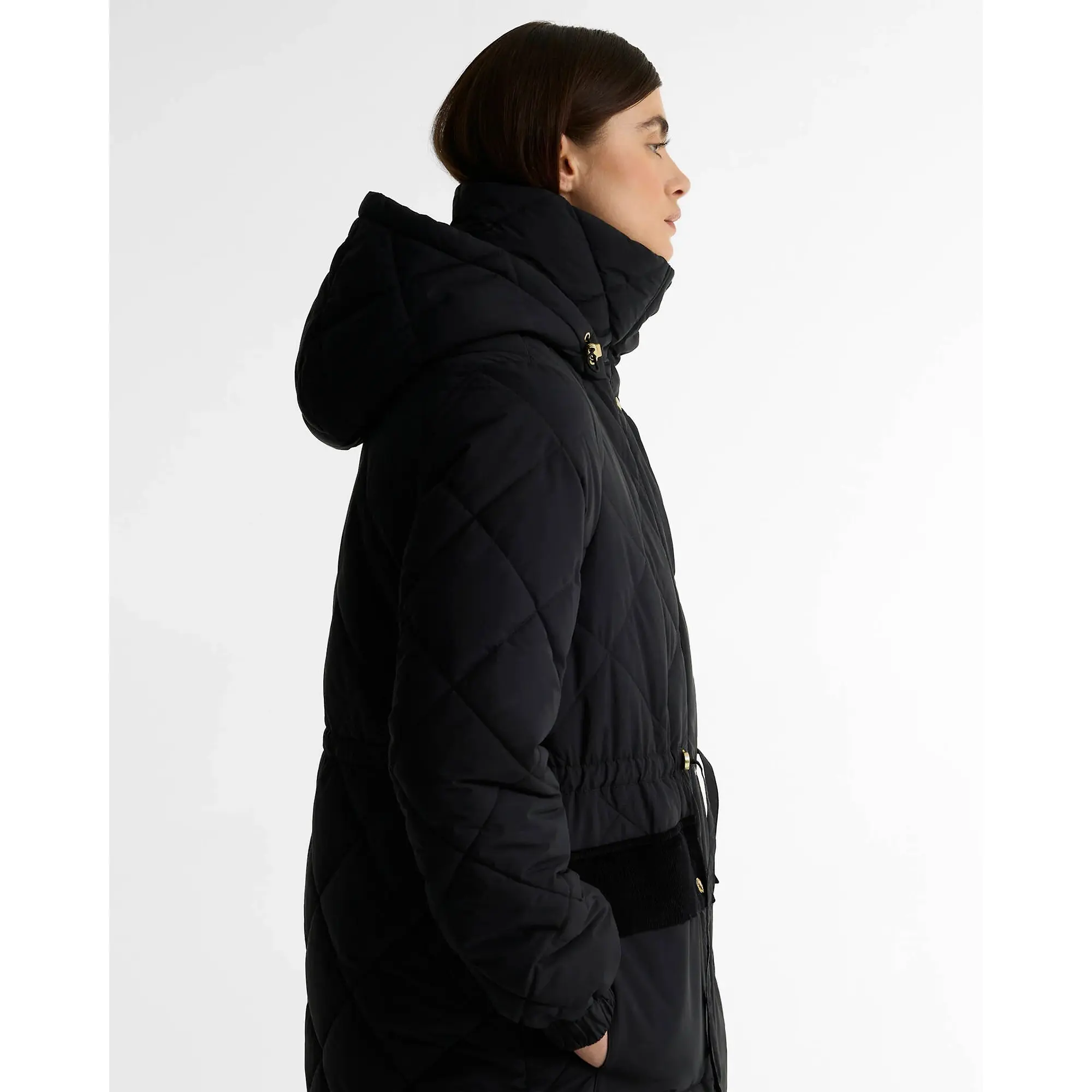 Product image 5 of 6 of Barbour Women's Alverstone Longline Puffer Jacket - Black / Ancient