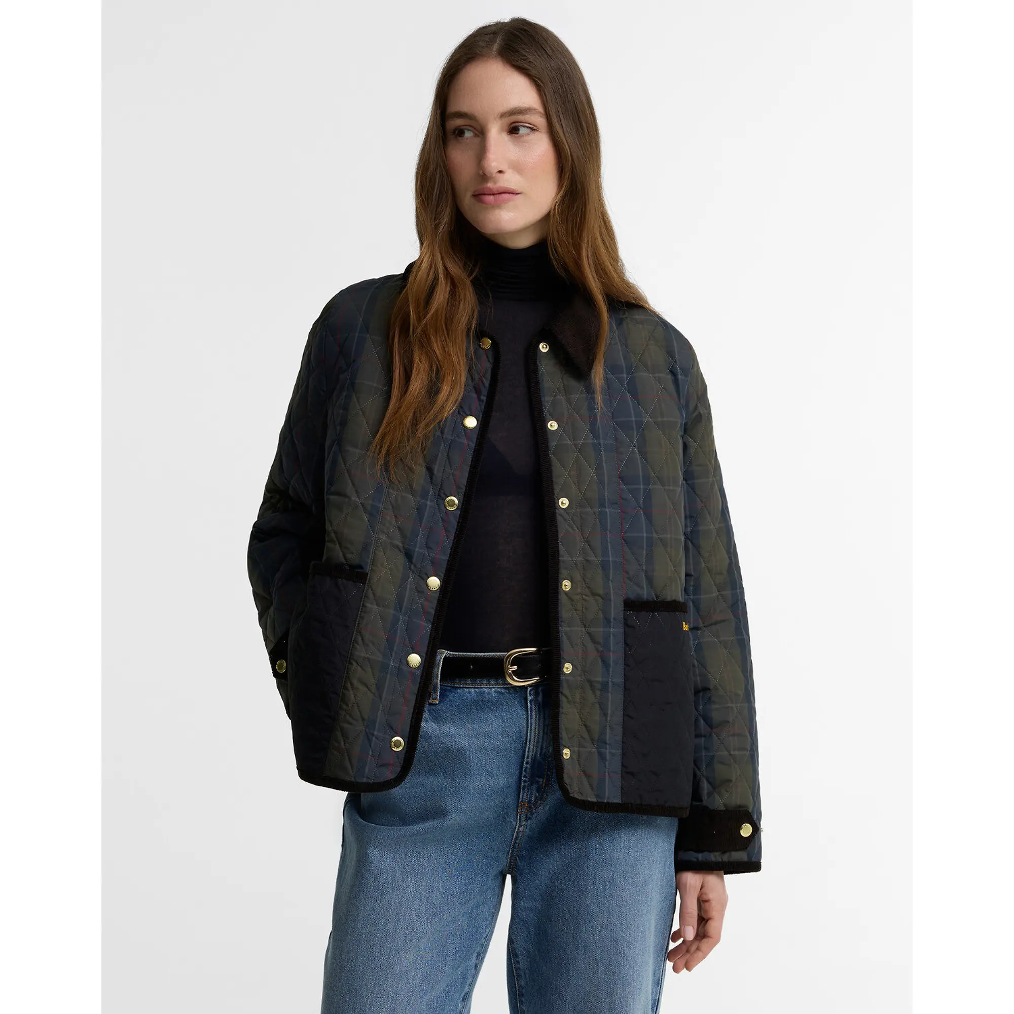 Product image 2 of 6 of Barbour Women's Ainsdale Check Quilted Jacket - Shadow Classic