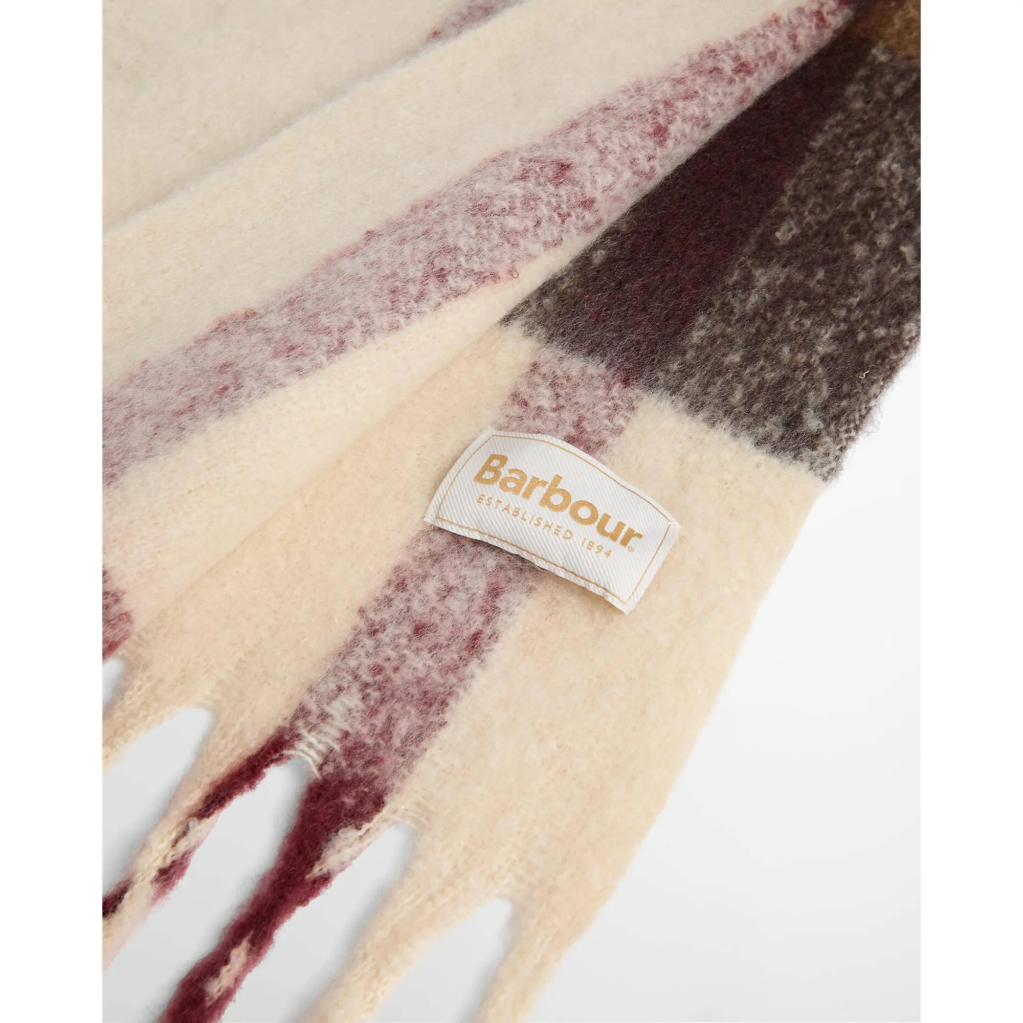 Product image 4 of 5 of Barbour Women's Isla Tartan Boucle Scarf - Ecru Muted Tartan