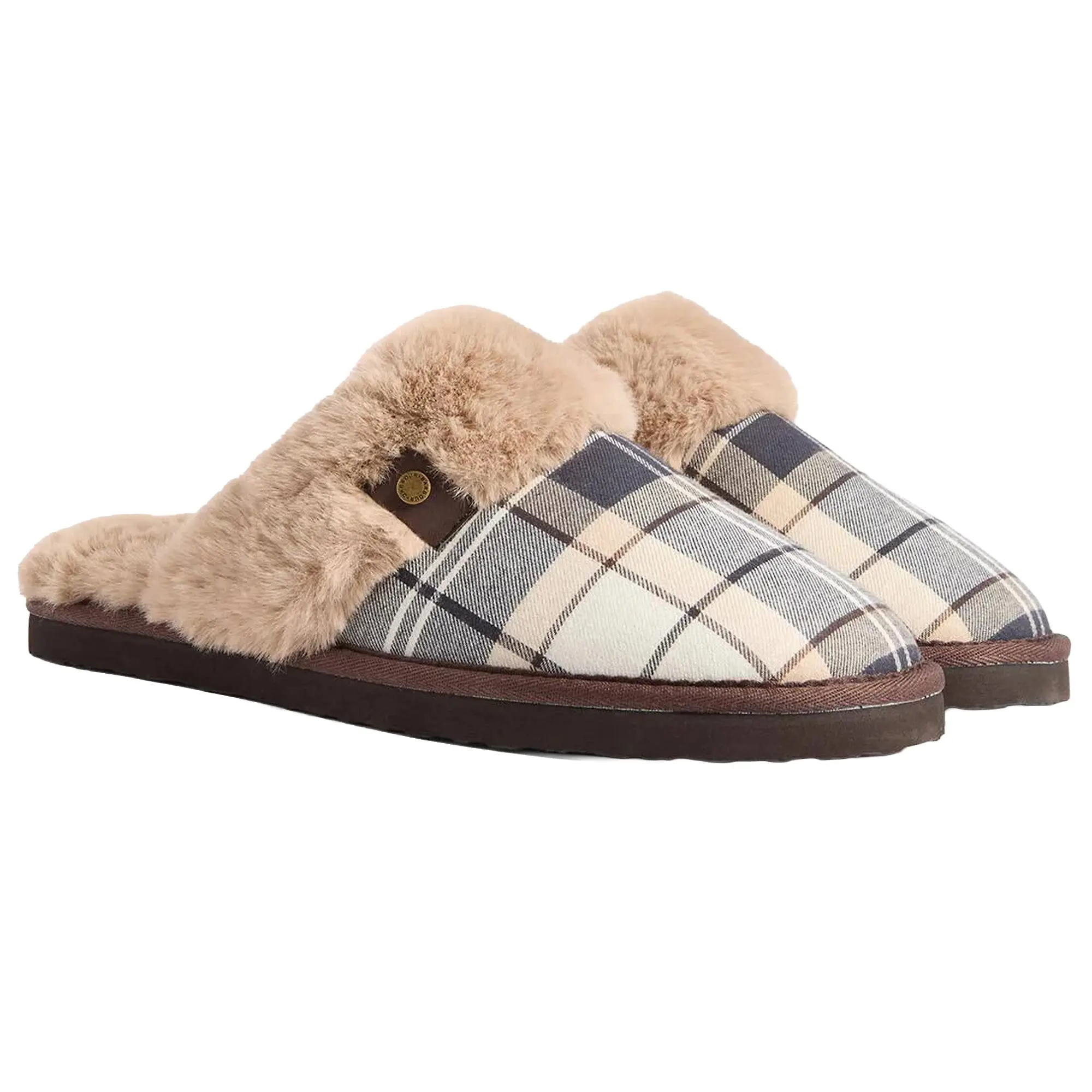 Product image 1 of 5 of Barbour Women's Claudia Tartan Mule Slippers - Light Birchwood Dress Tartan