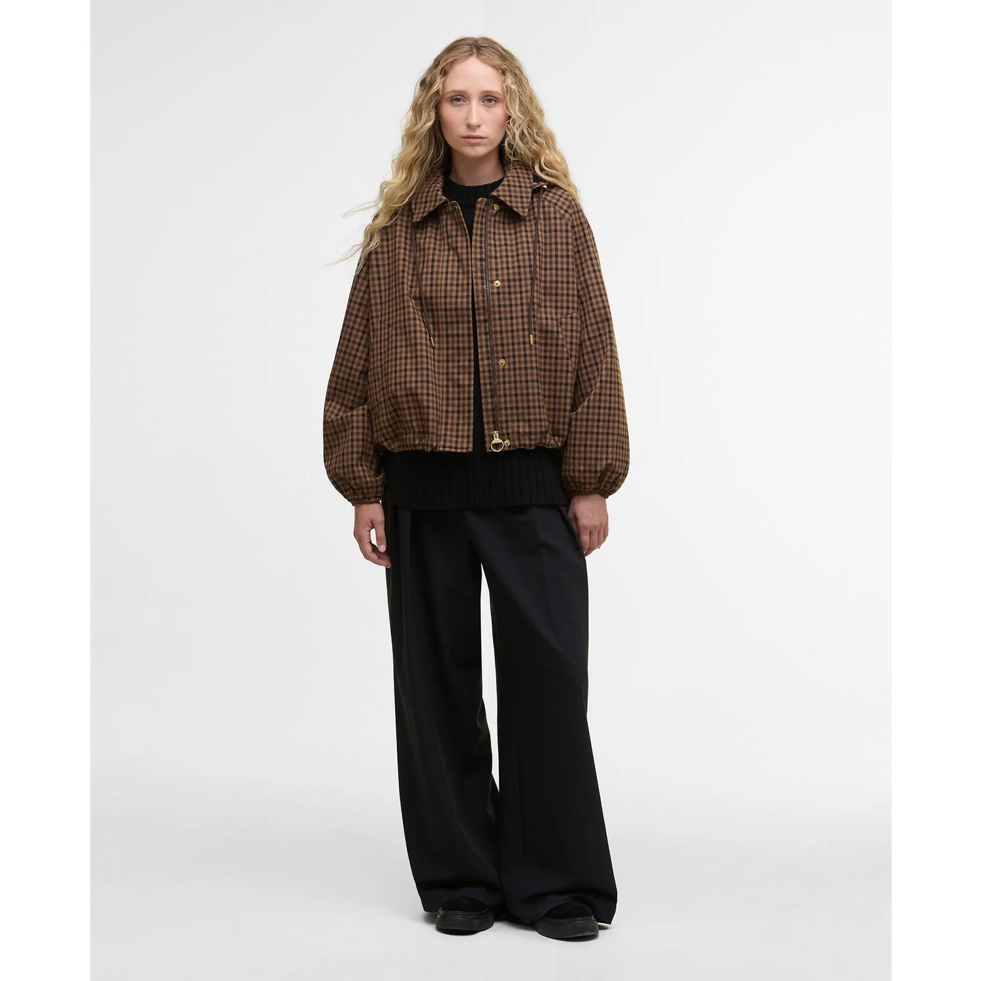 Product image 2 of 8 of Barbour Women's Audrey Showerproof Jacket - Vicuna Gingham Check
