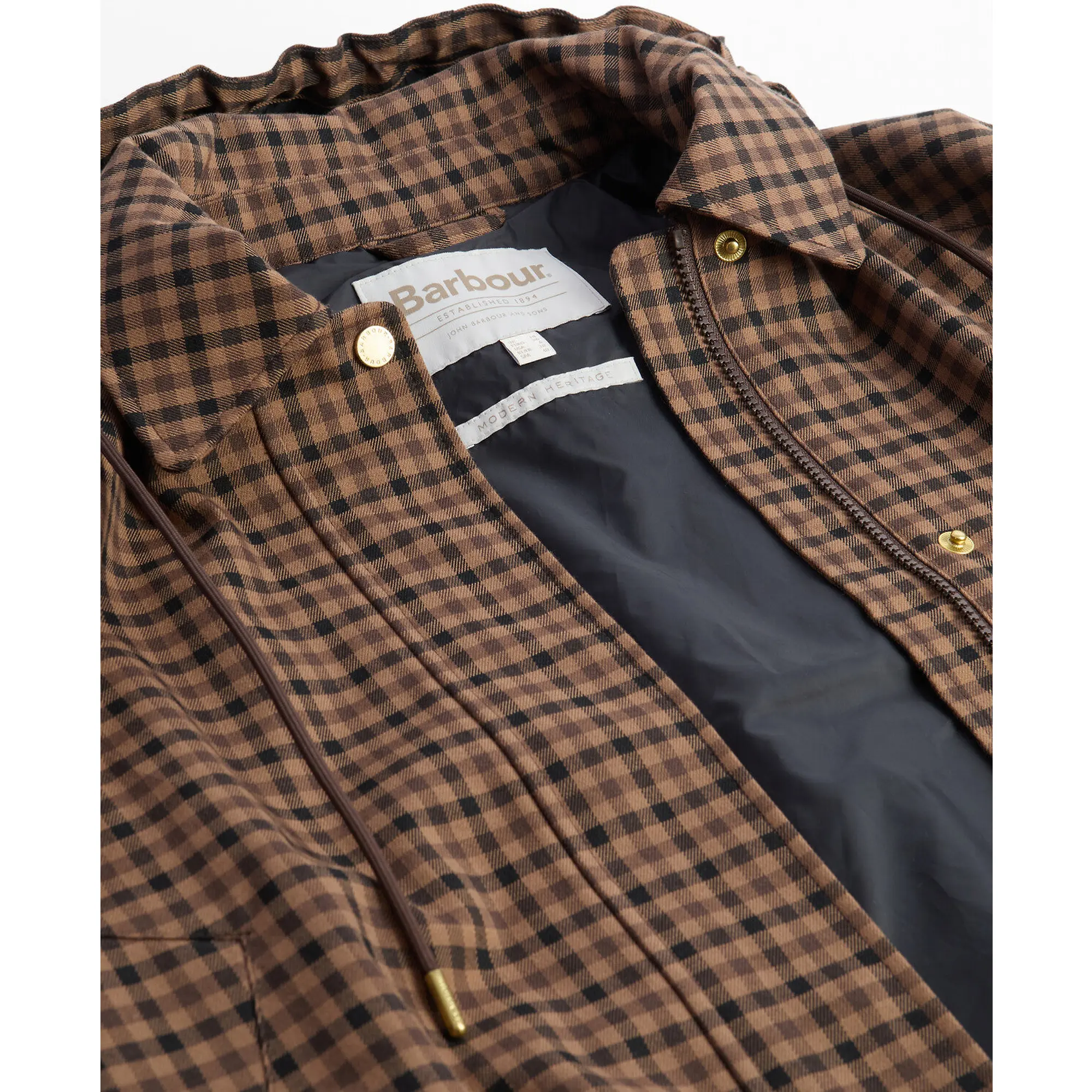 Product image 8 of 8 of Barbour Women's Audrey Showerproof Jacket - Vicuna Gingham Check