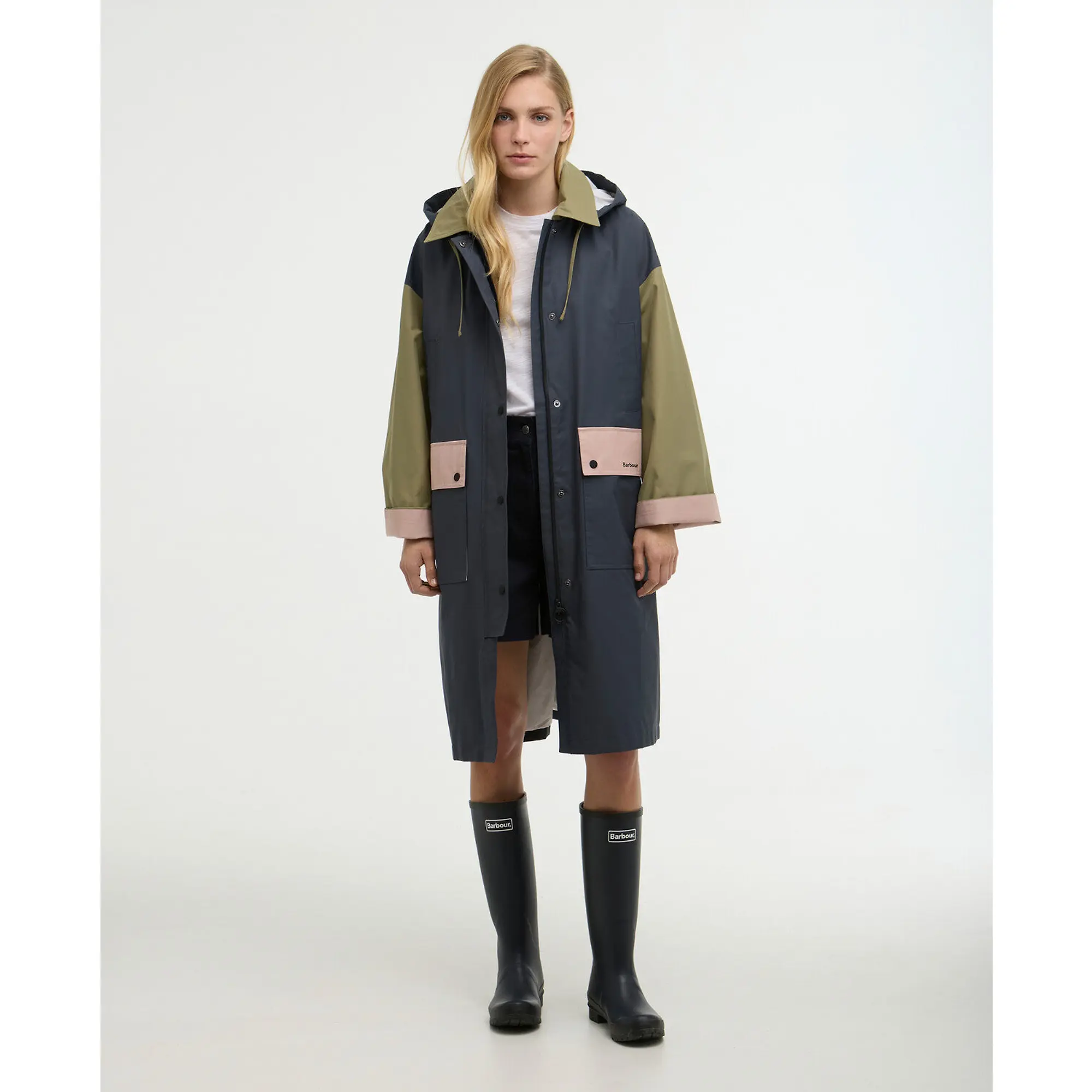Product image 2 of 8 of Barbour Women's Blearigg Showerproof Jacket - Dusk Grey/Gardenia/Bleached Olive/Lilac Ash