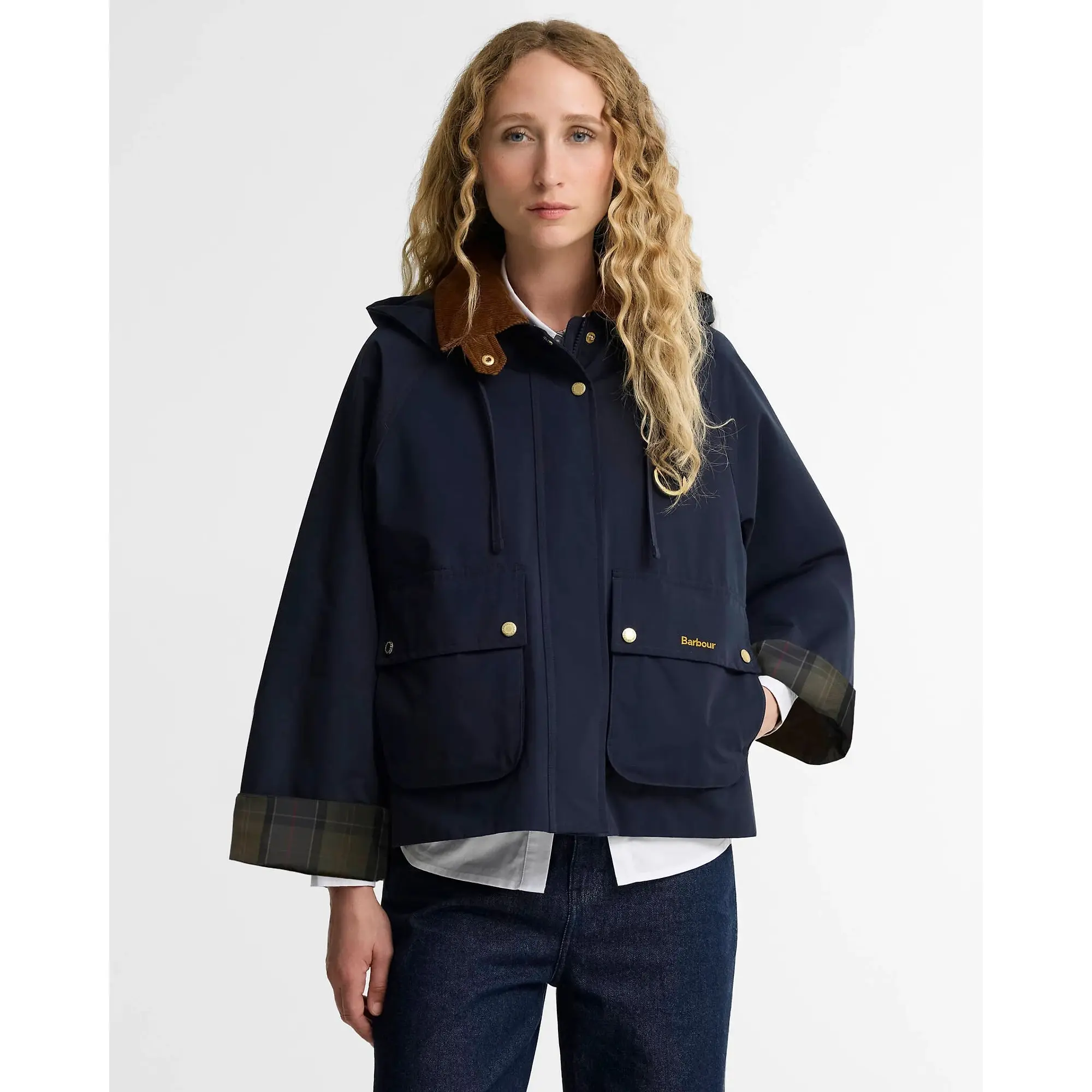 Product image 6 of 6 of Barbour Women's Terrington Showerproof Jacket - Dark Navy / Shadow Classic tartan lining.