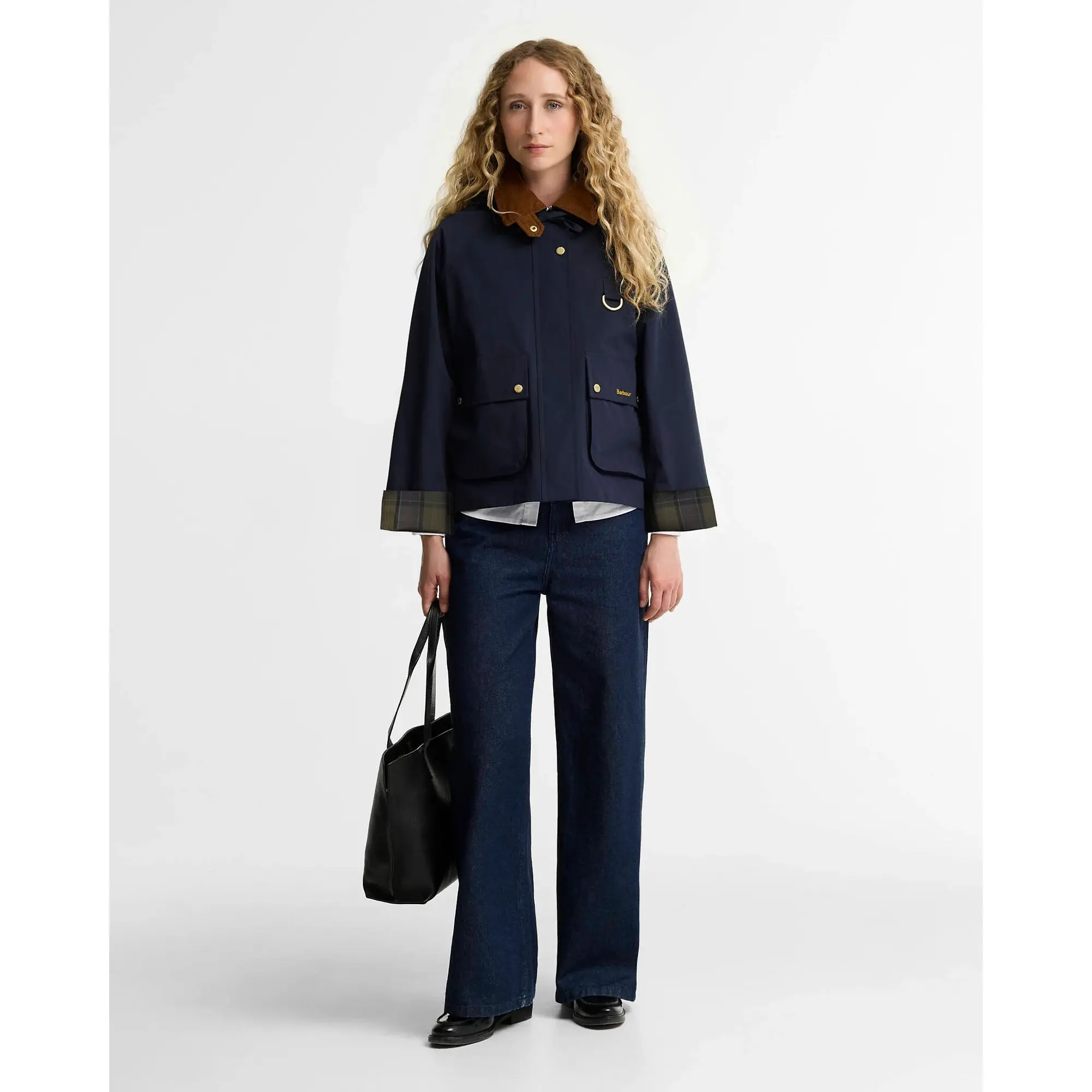 Product image 2 of 6 of Barbour Women's Terrington Showerproof Jacket - Dark Navy / Shadow Classic tartan lining.