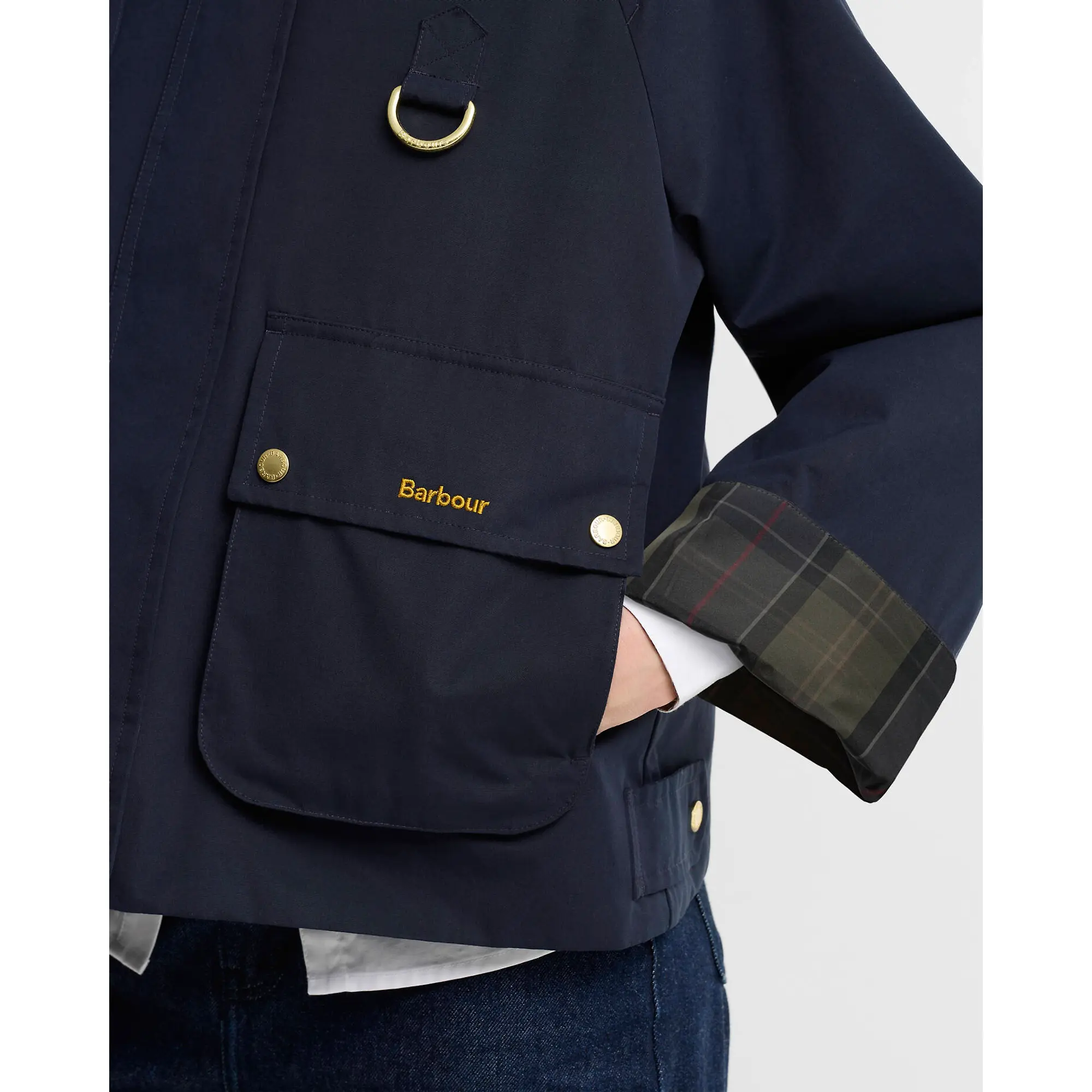 Product image 3 of 6 of Barbour Women's Terrington Showerproof Jacket - Dark Navy / Shadow Classic tartan lining.