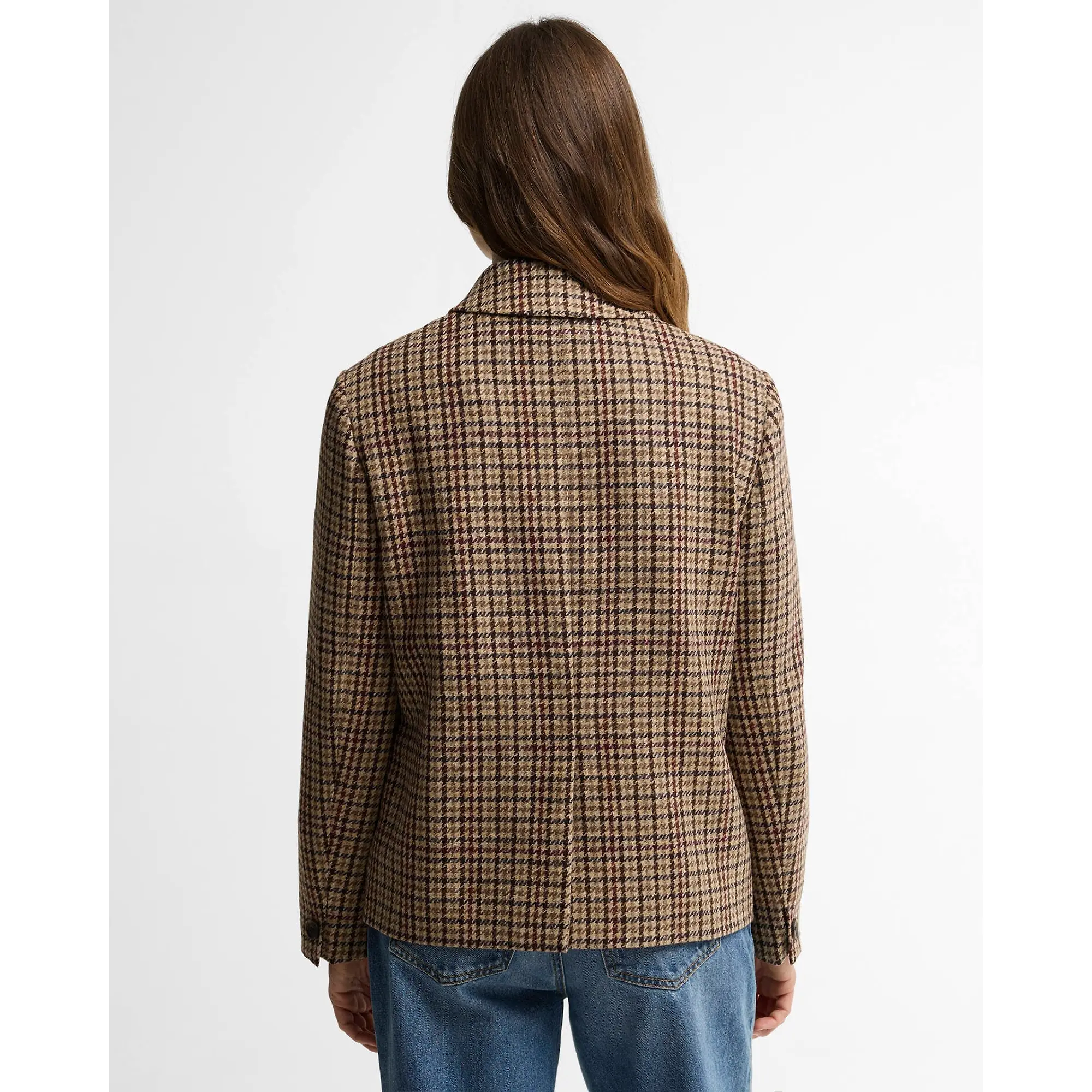 Product image 4 of 6 of Barbour Women's Austen Wool Tailored Jacket - Classic Beige Check