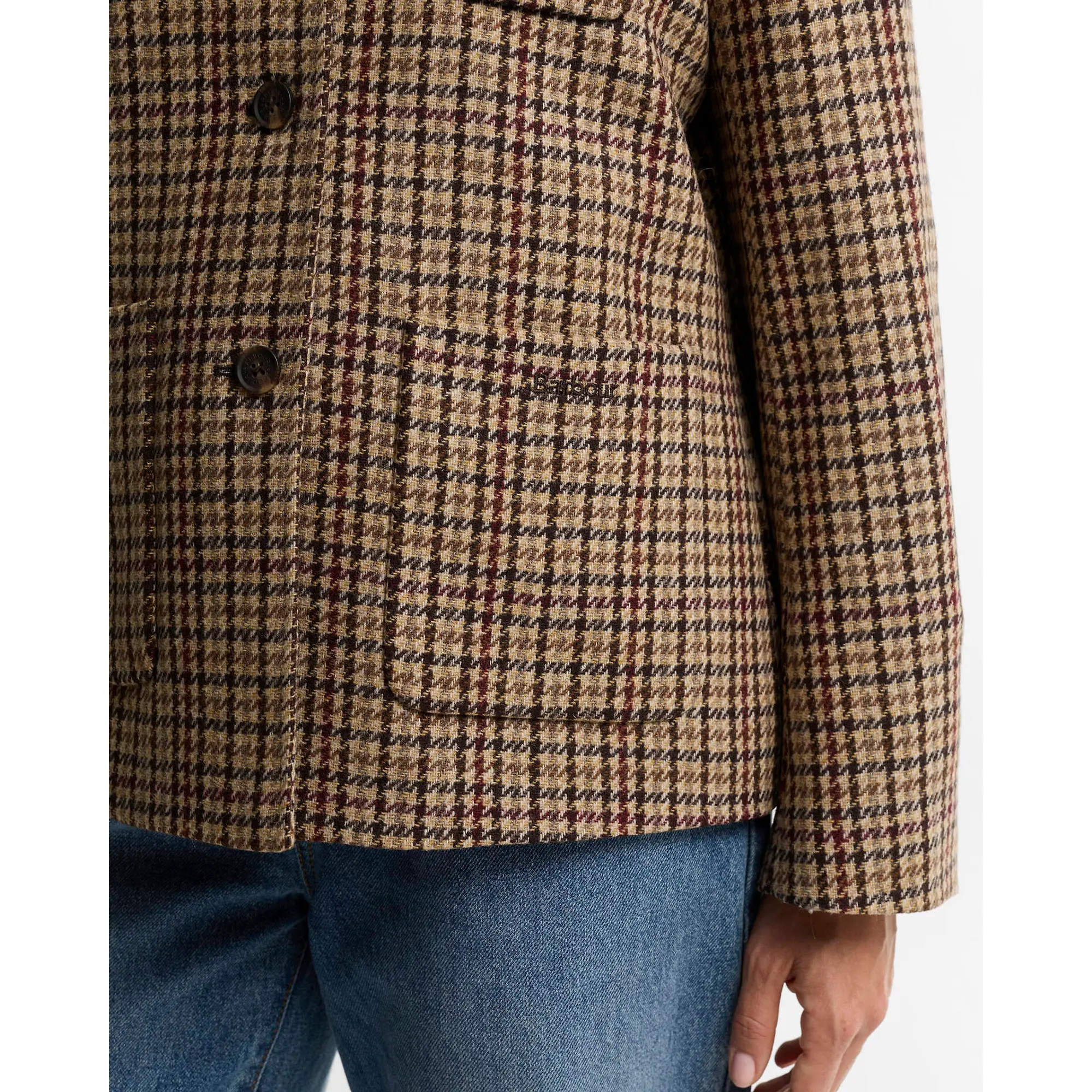 Product image 6 of 6 of Barbour Women's Austen Wool Tailored Jacket - Classic Beige Check