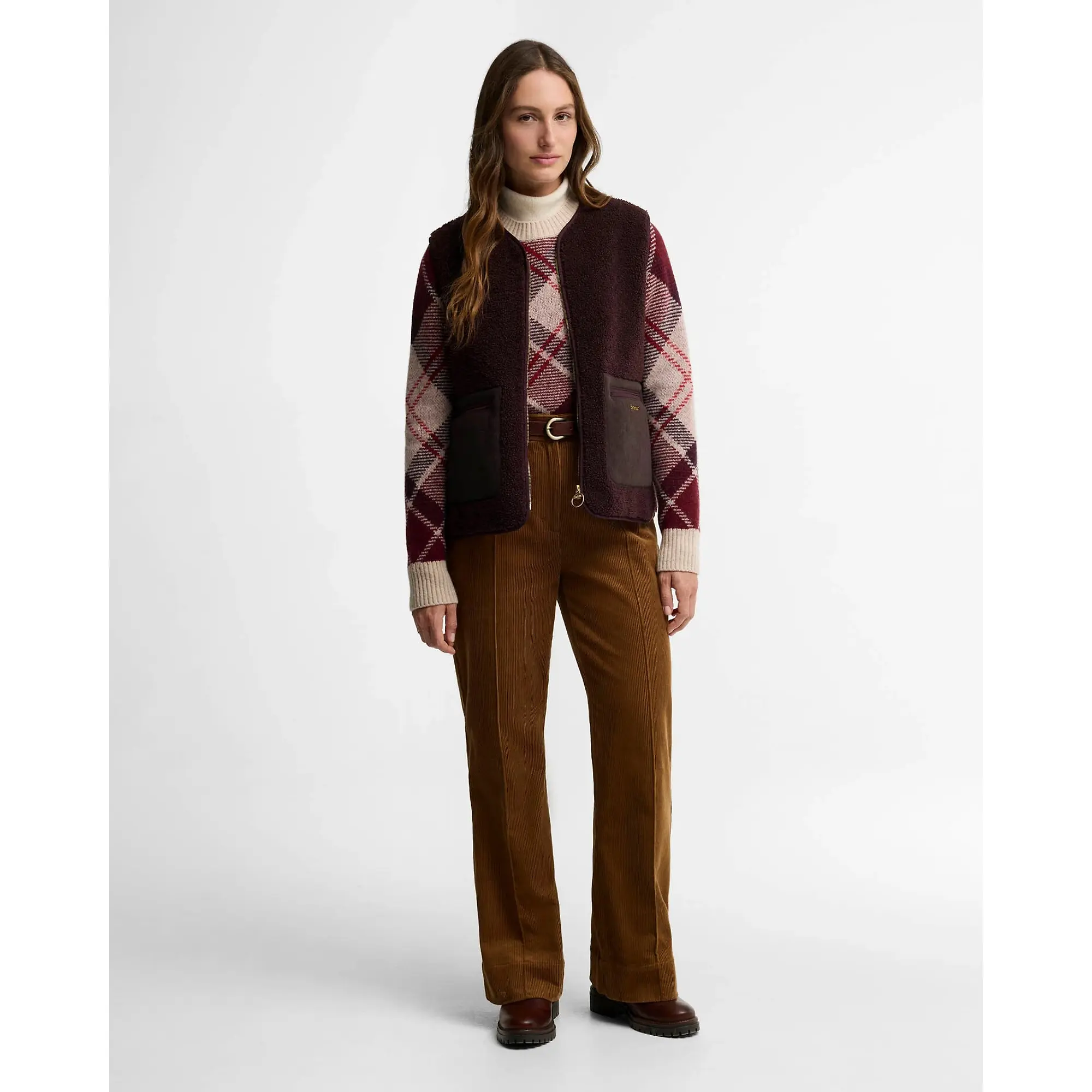 Product image 2 of 5 of Barbour Women's Emmy Cord Flared Trousers - Tan