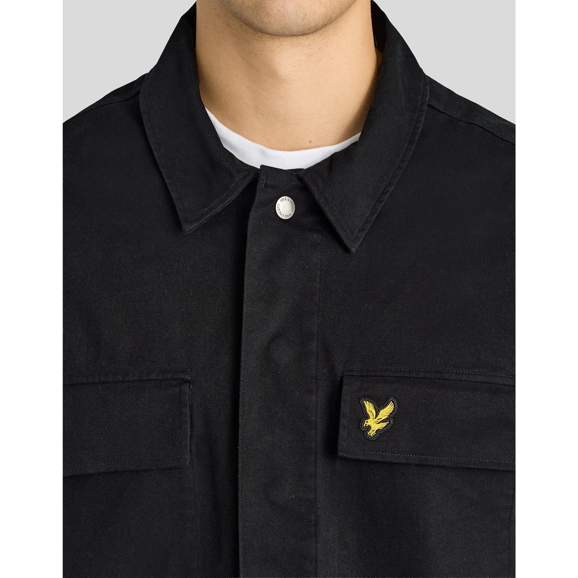 Product image 4 of 6 of Lyle & Scott Men's Washed Overshirt - Jet Black