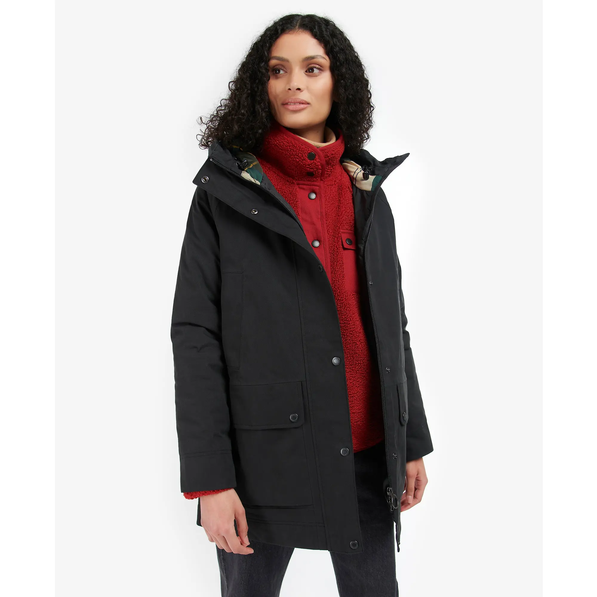 Product image 4 of 8 of Barbour Women's Winter Beadnell Waterproof Jacket - Black/Ancient Tartan