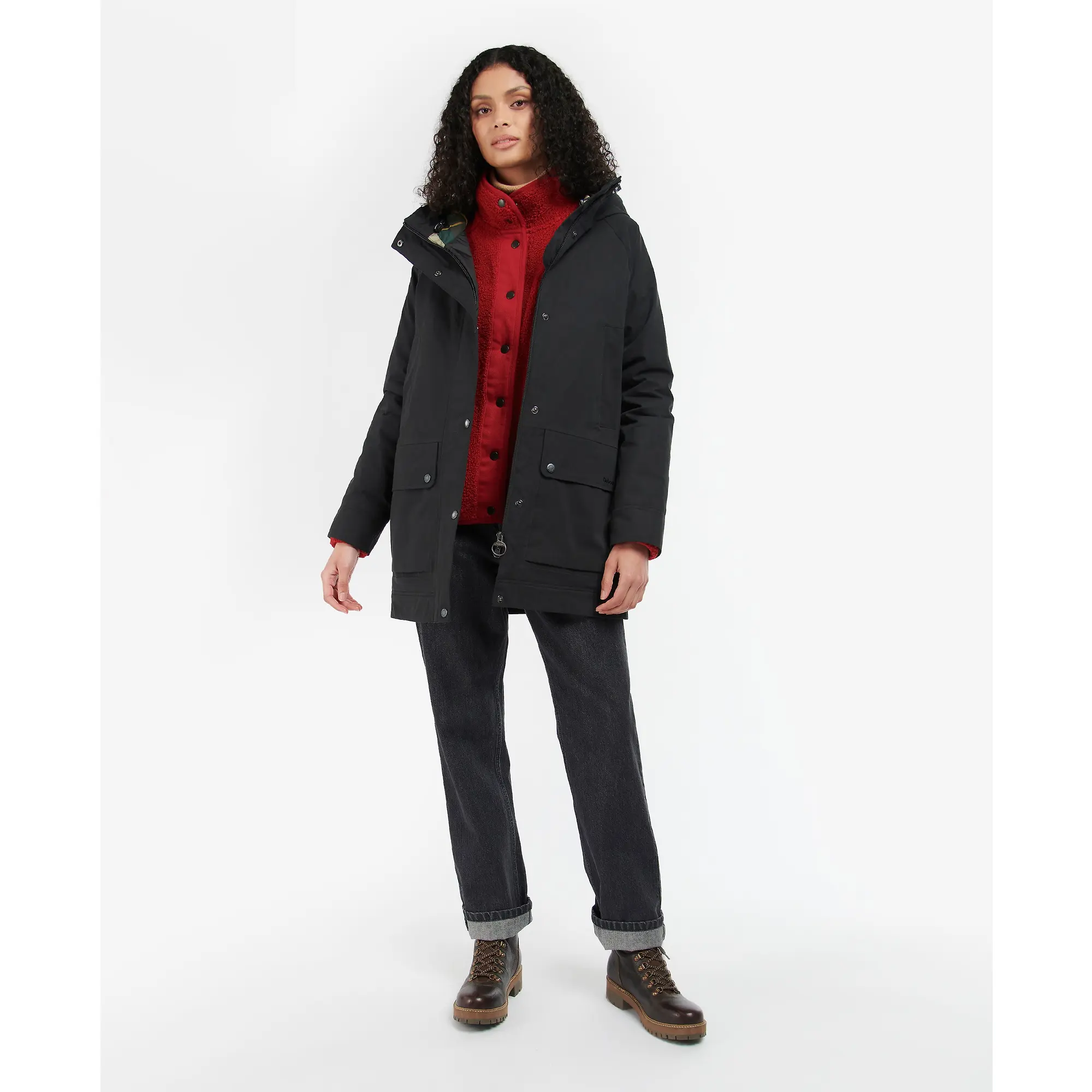 Product image 2 of 8 of Barbour Women's Winter Beadnell Waterproof Jacket - Black/Ancient Tartan