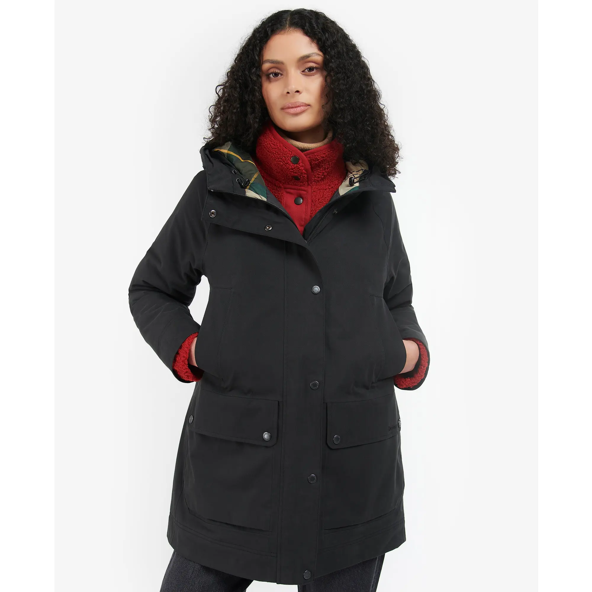Product image 3 of 8 of Barbour Women's Winter Beadnell Waterproof Jacket - Black/Ancient Tartan