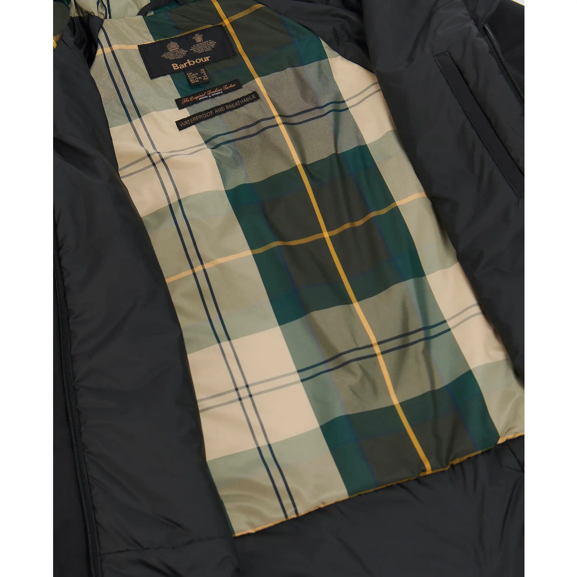 Product image 7 of 8 of Barbour Women's Winter Beadnell Waterproof Jacket - Black/Ancient Tartan