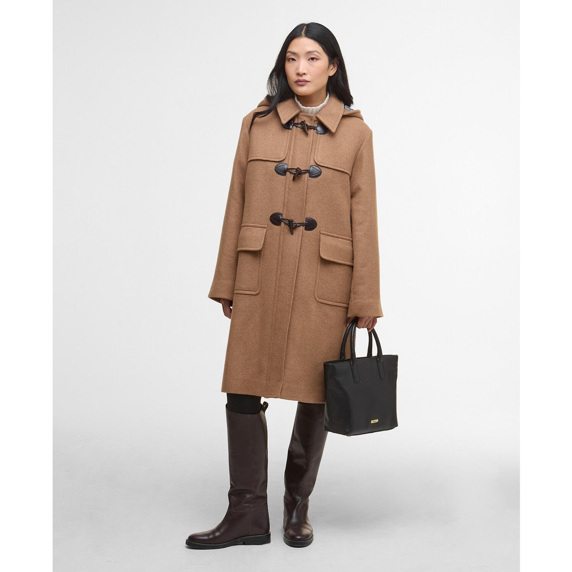 Barbour Women's Melody Wool Duffle Coat - Camel/Hessian Tartan