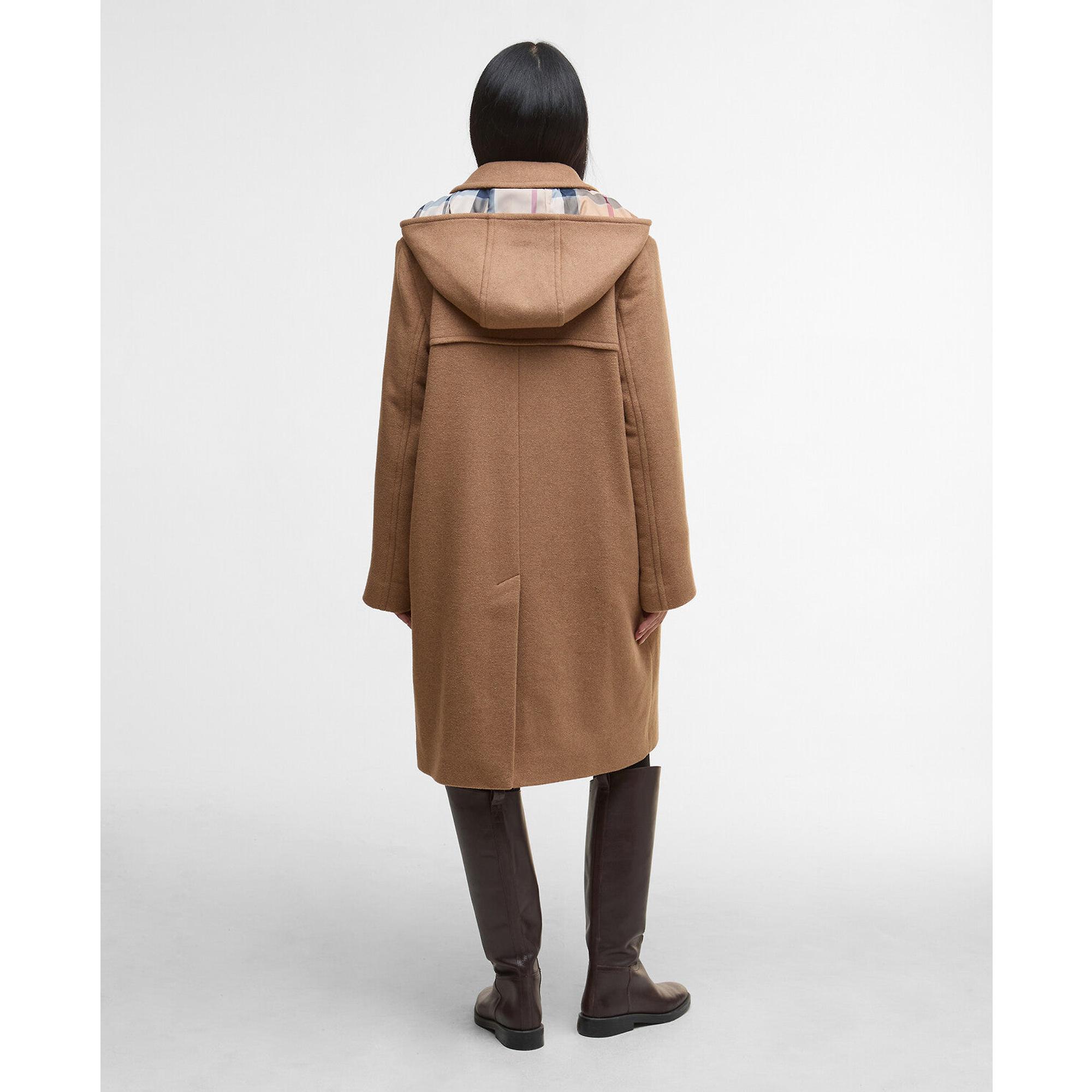 Barbour Women's Melody Wool Duffle Coat - Camel/Hessian Tartan