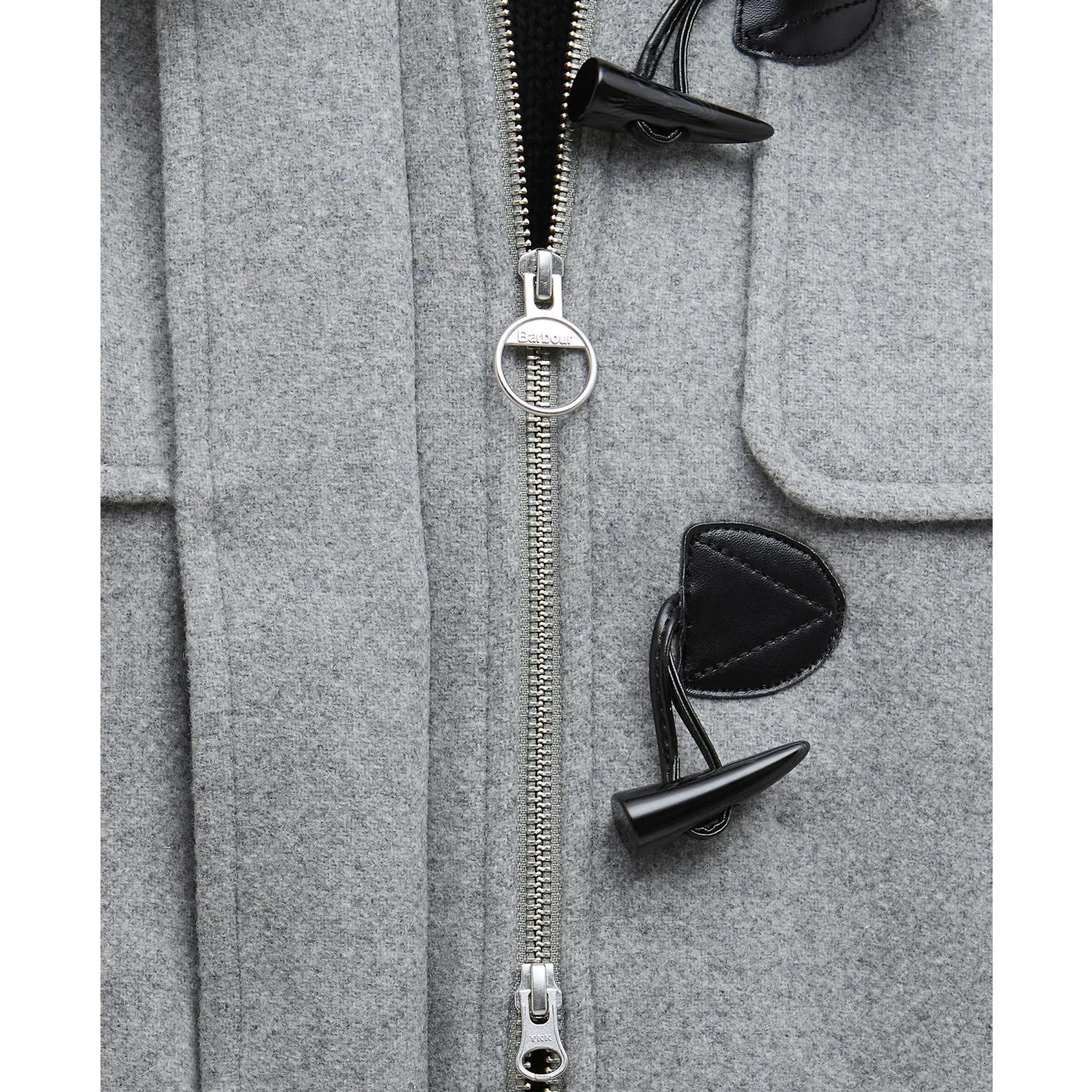 Product image 7 of 8 of Barbour Women's Melody Wool Duffle Coat - Light Grey Marl/Onyx Tartan