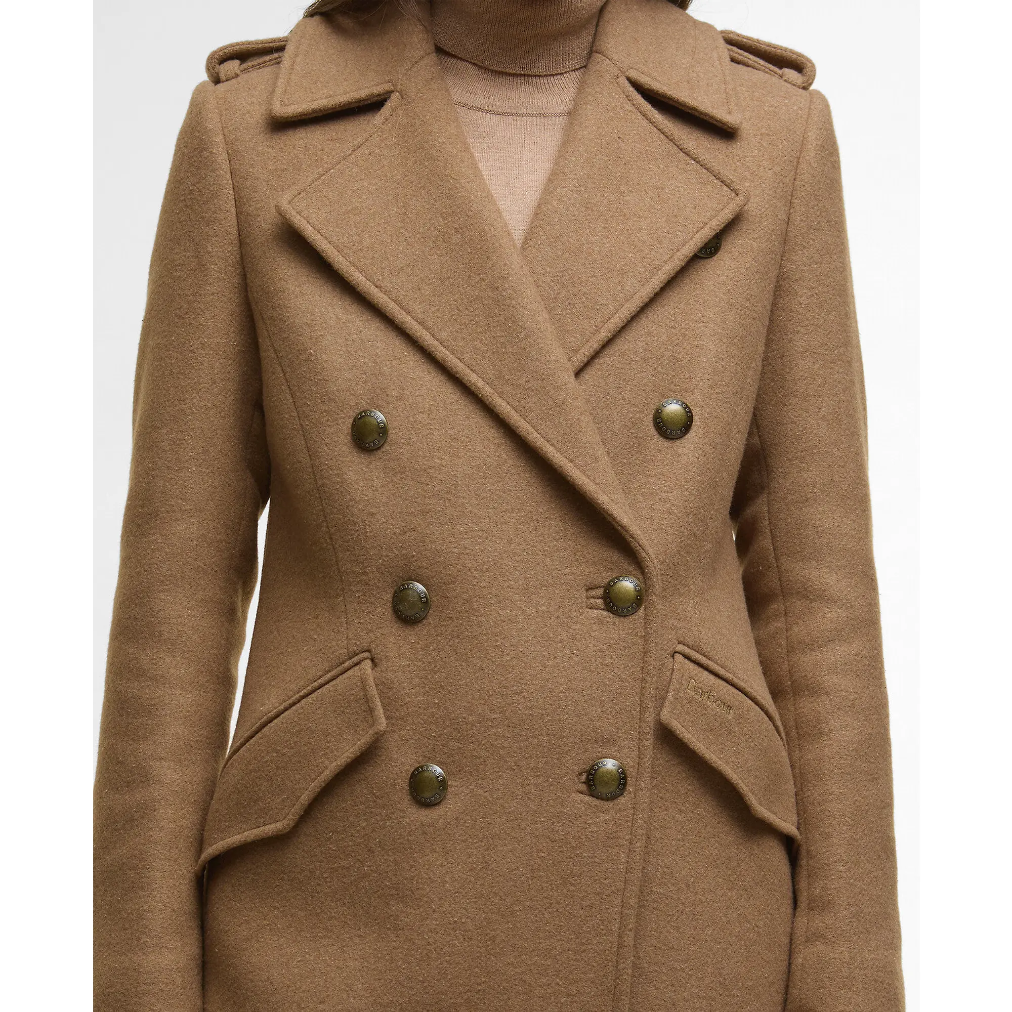Product image 8 of 9 of Barbour Women's Cottesmore Wool Coat - Camel