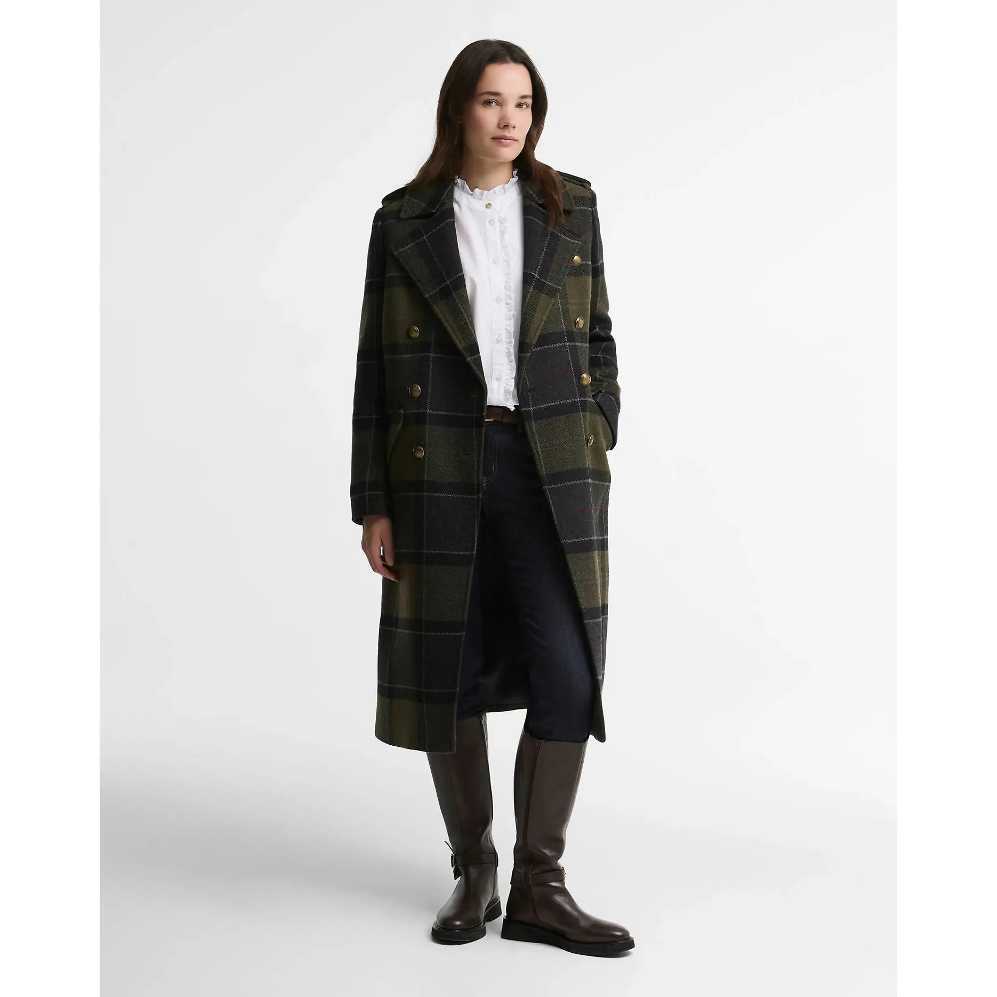 Product image 2 of 8 of Barbour Women's Cottesmore Checked Wool Coat - Shadow Classic Tartan