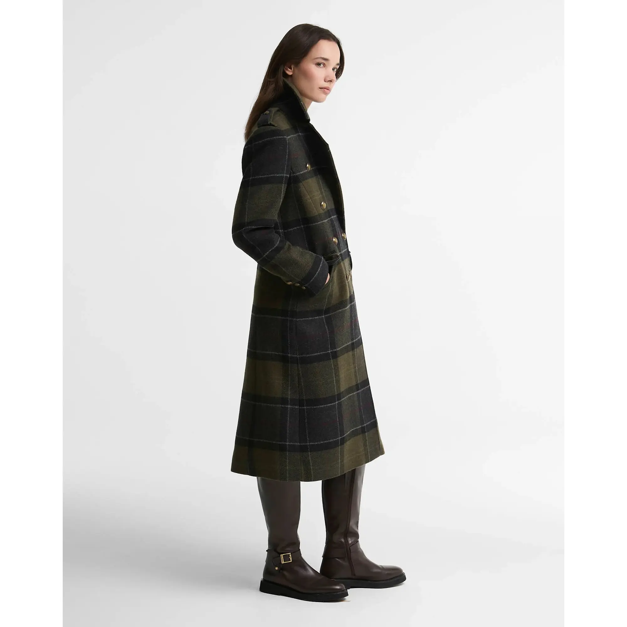 Product image 3 of 8 of Barbour Women's Cottesmore Checked Wool Coat - Shadow Classic Tartan