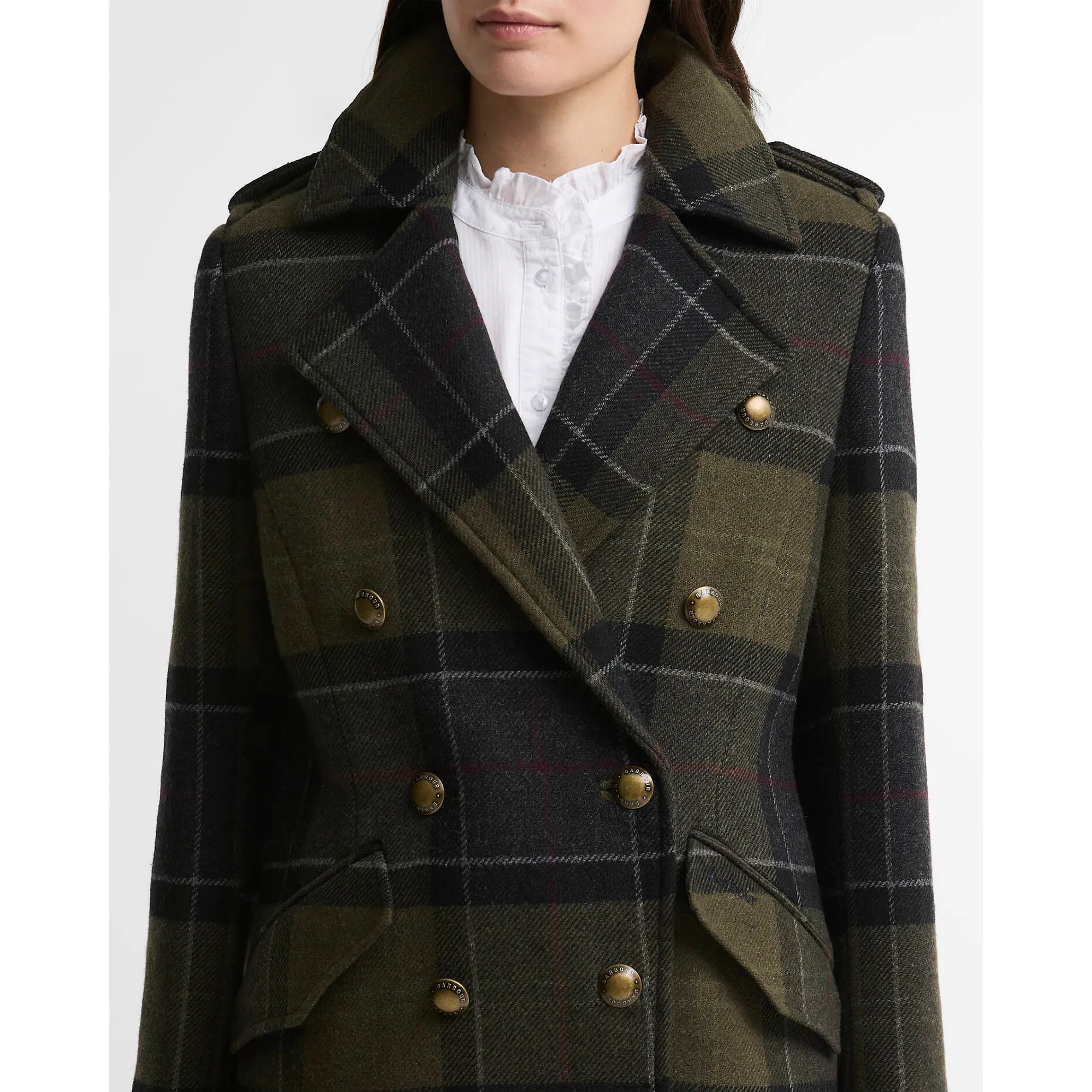 Product image 6 of 8 of Barbour Women's Cottesmore Checked Wool Coat - Shadow Classic Tartan