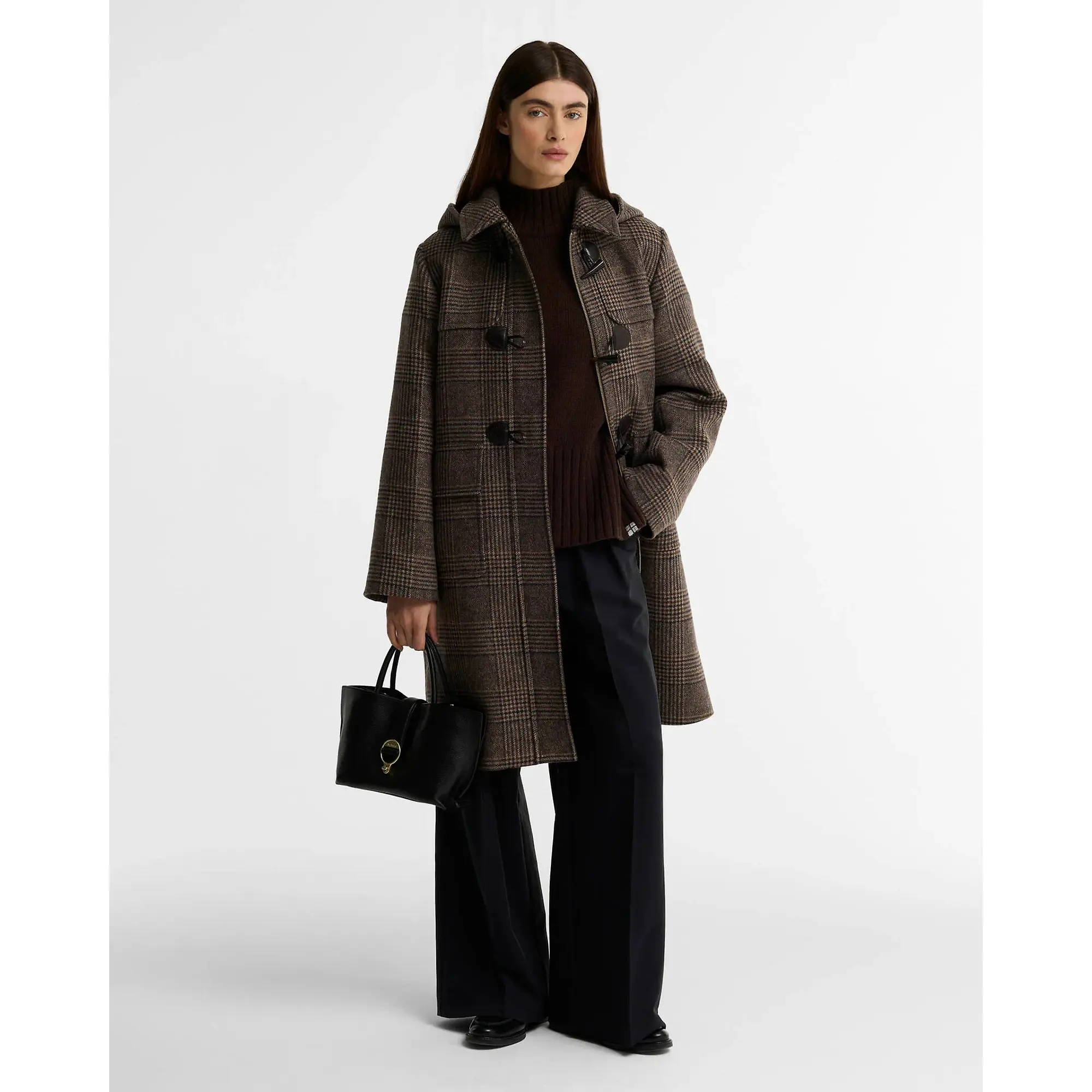 Product image 2 of 9 of Barbour Women's Melody Check Duffle Coat - Prince Of Wales / Ganache