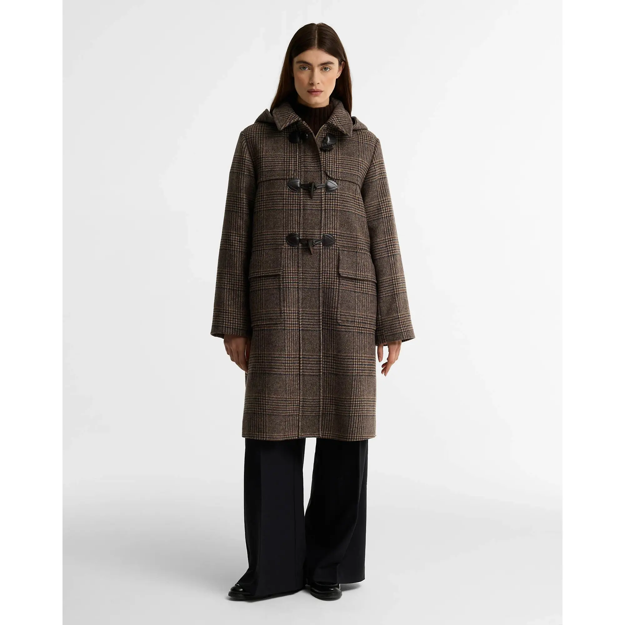 Product image 3 of 9 of Barbour Women's Melody Check Duffle Coat - Prince Of Wales / Ganache