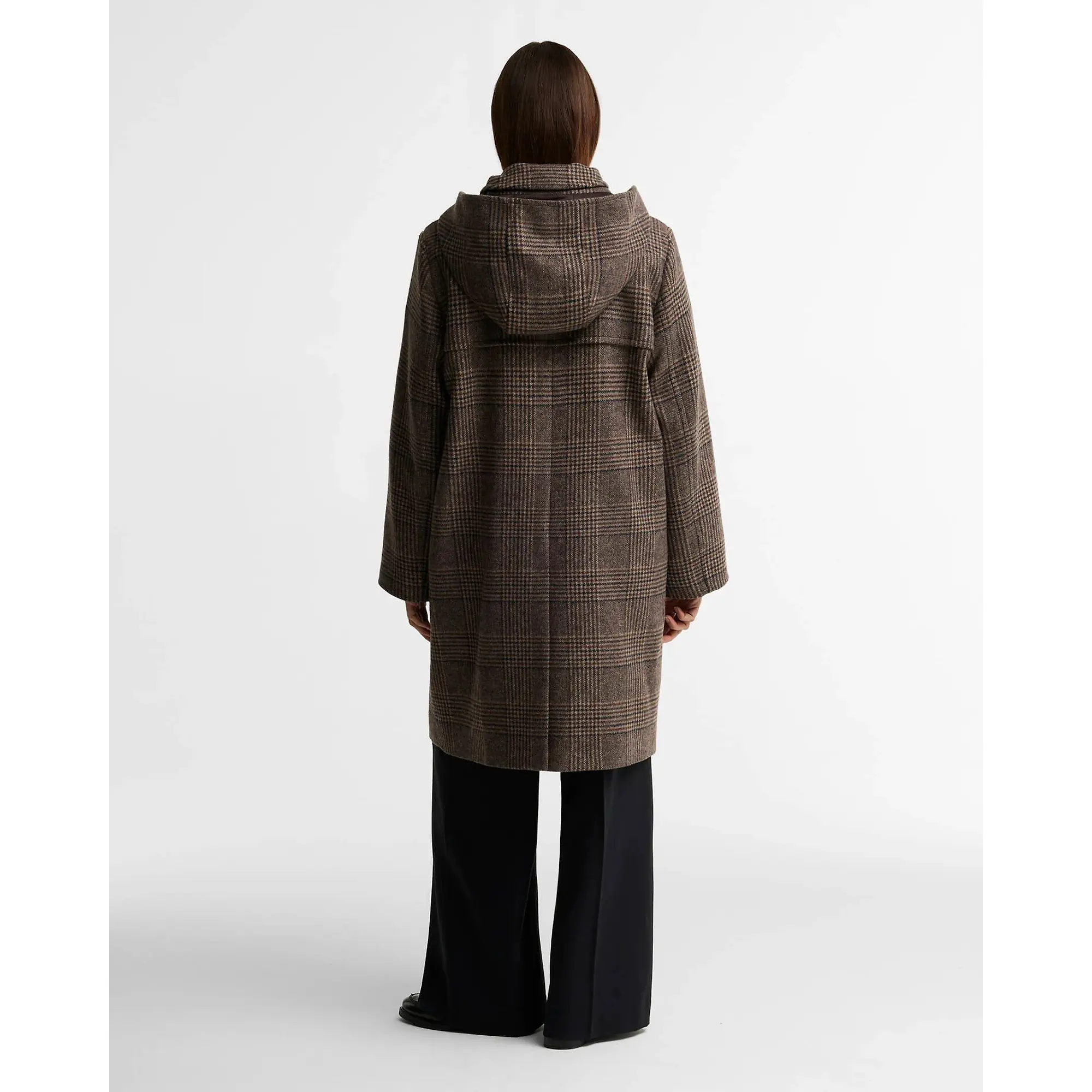 Product image 4 of 9 of Barbour Women's Melody Check Duffle Coat - Prince Of Wales / Ganache