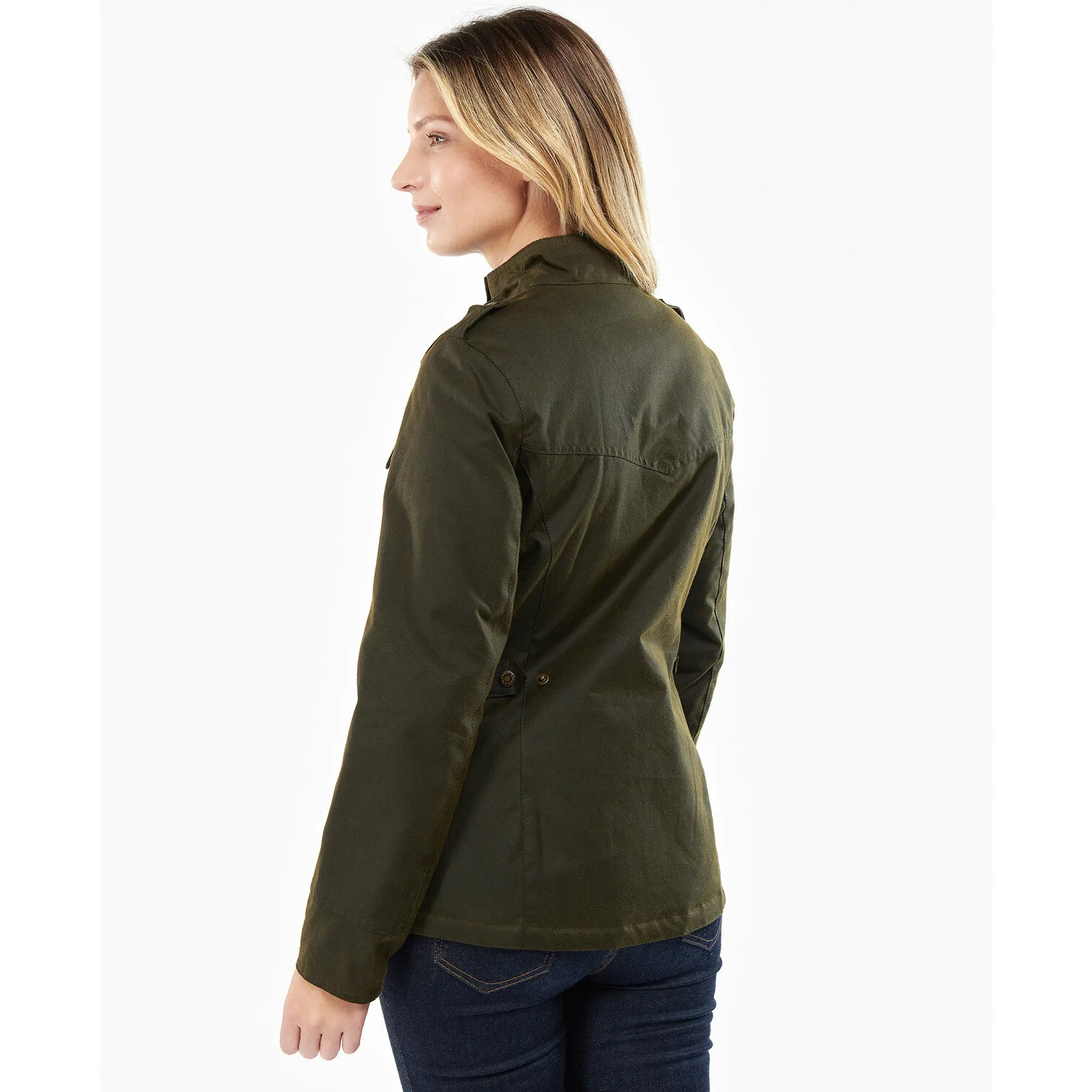 Product image 4 of 8 of Barbour Women's Winter Defence Waxed Jacket - Olive/Classic
