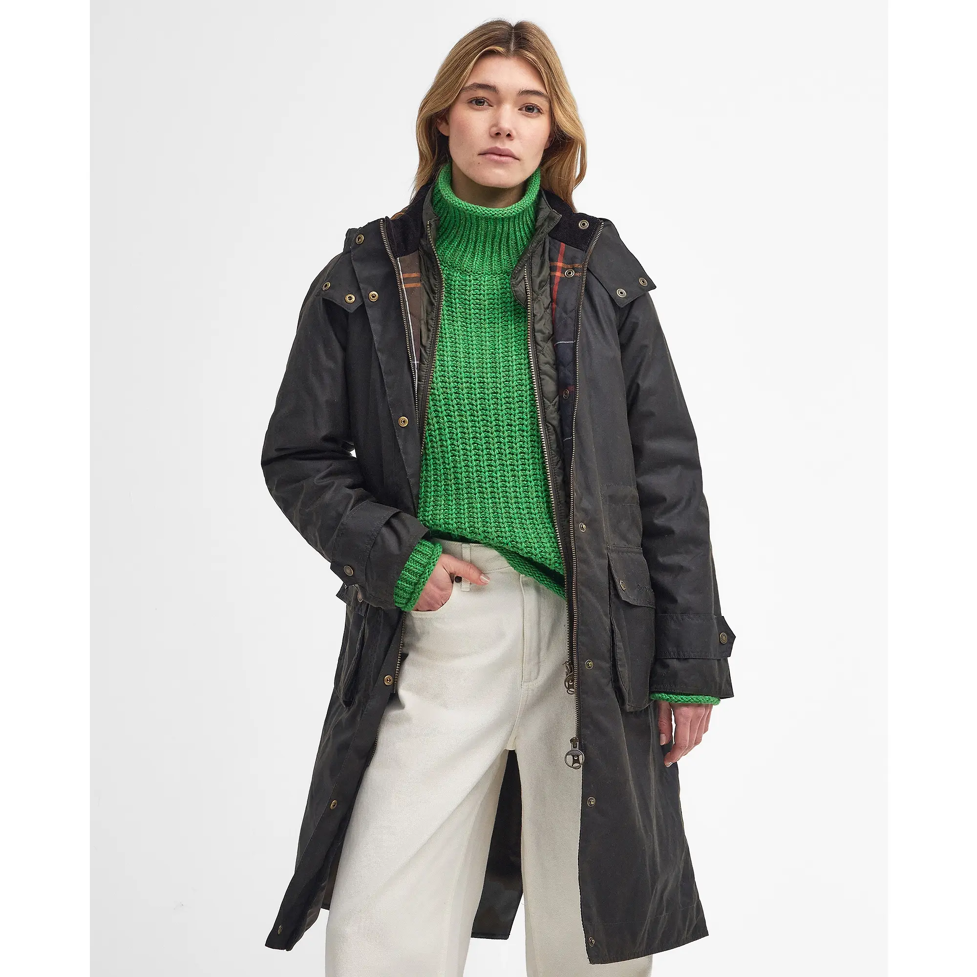 Product image 3 of 8 of Barbour Women's Long Cannich Wax Jacket - Olive
