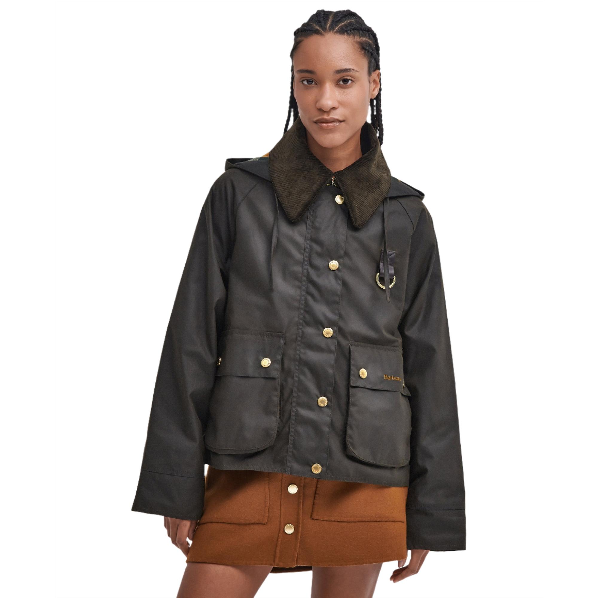 Barbour Women's Reighton Spey Wax Jacket - Olive | British Attire