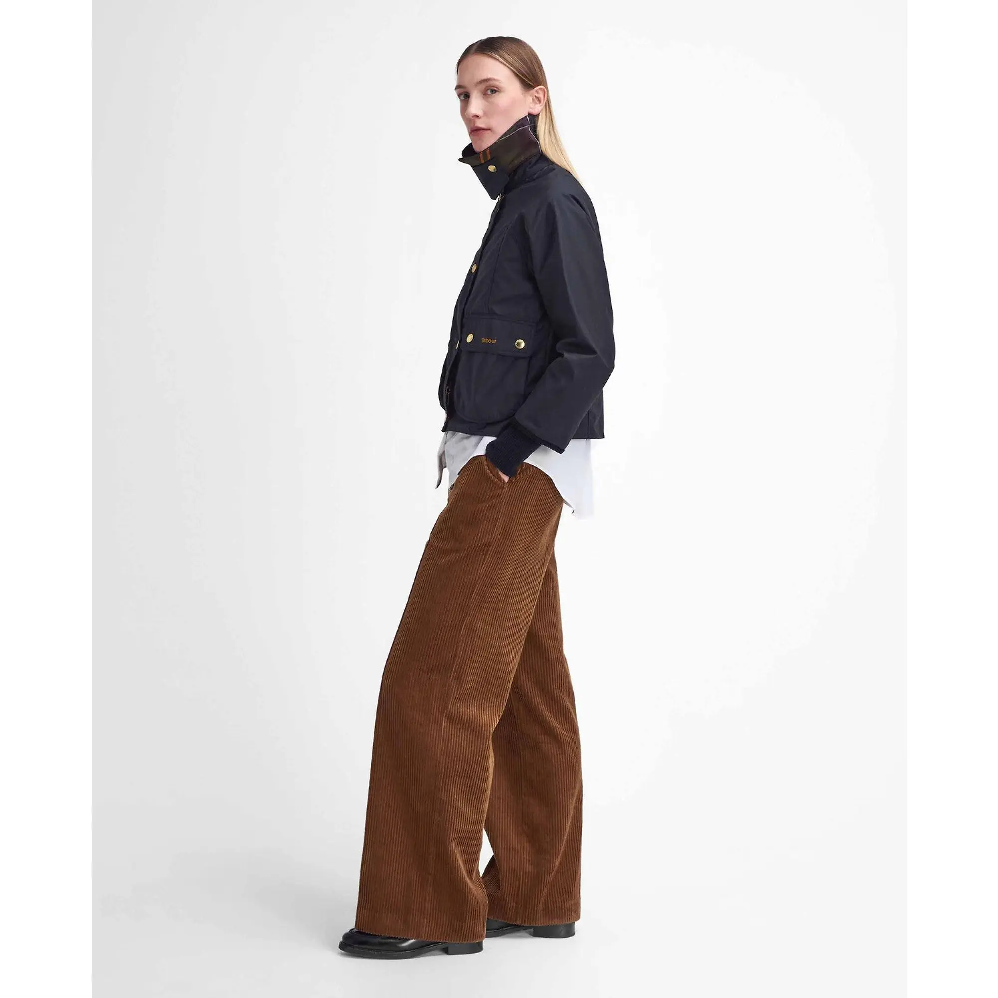 Product image 3 of 8 of Barbour Women's Cropped Beadnell Wax Jacket - Black/Classic